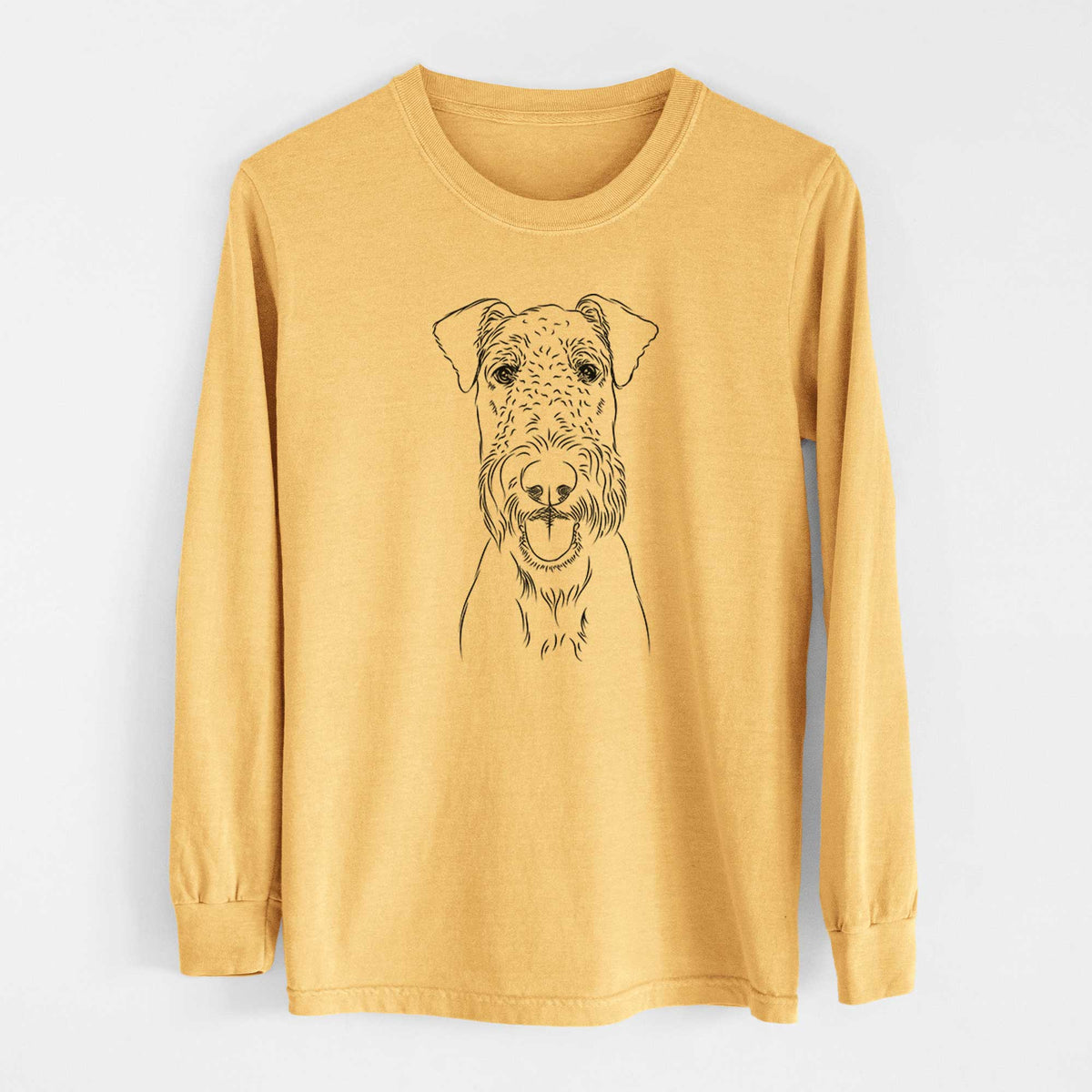 Bare Andy the Airedale Terrier - Heavyweight 100% Cotton Long Sleeve