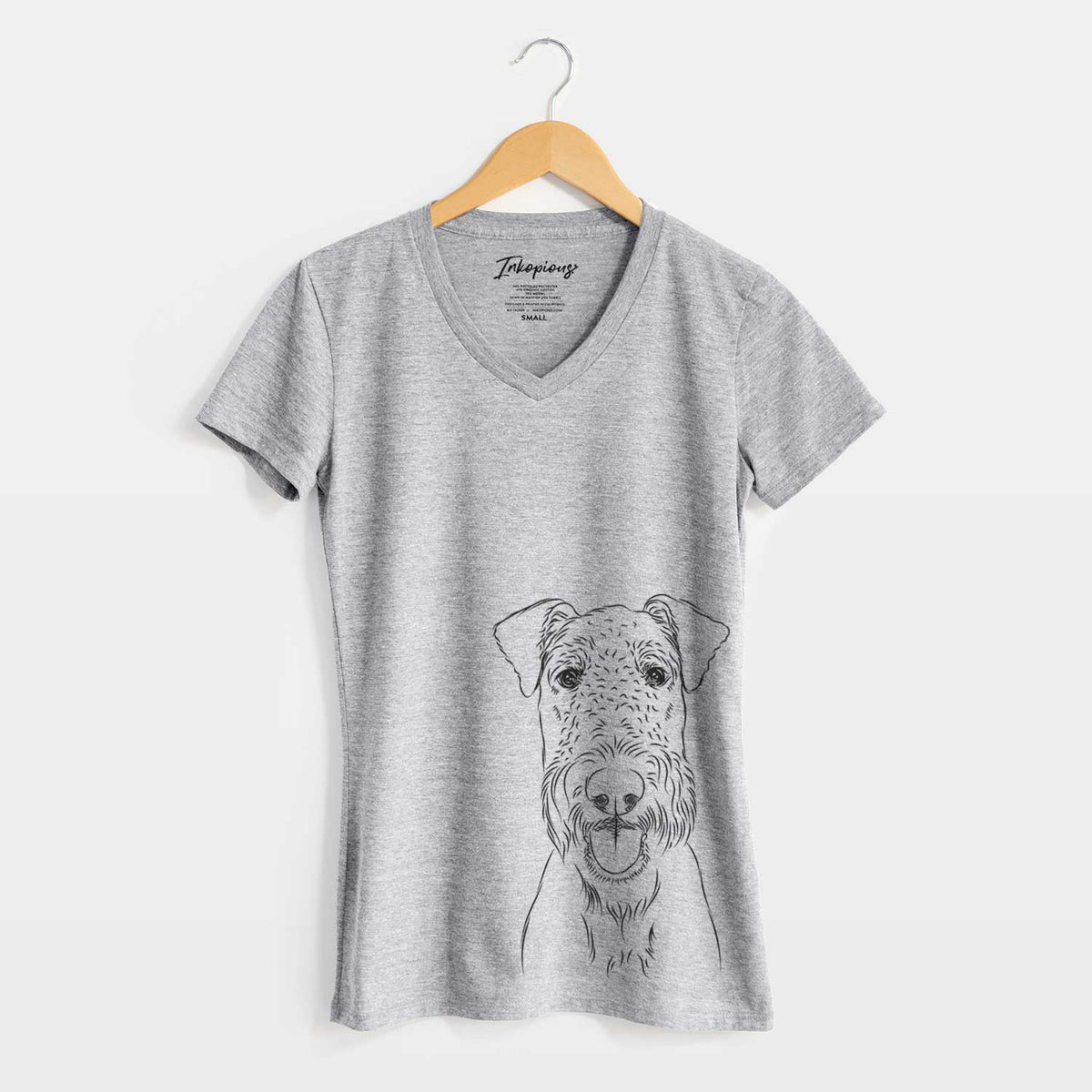 Bare Andy the Airedale Terrier - Women's V-neck Shirt