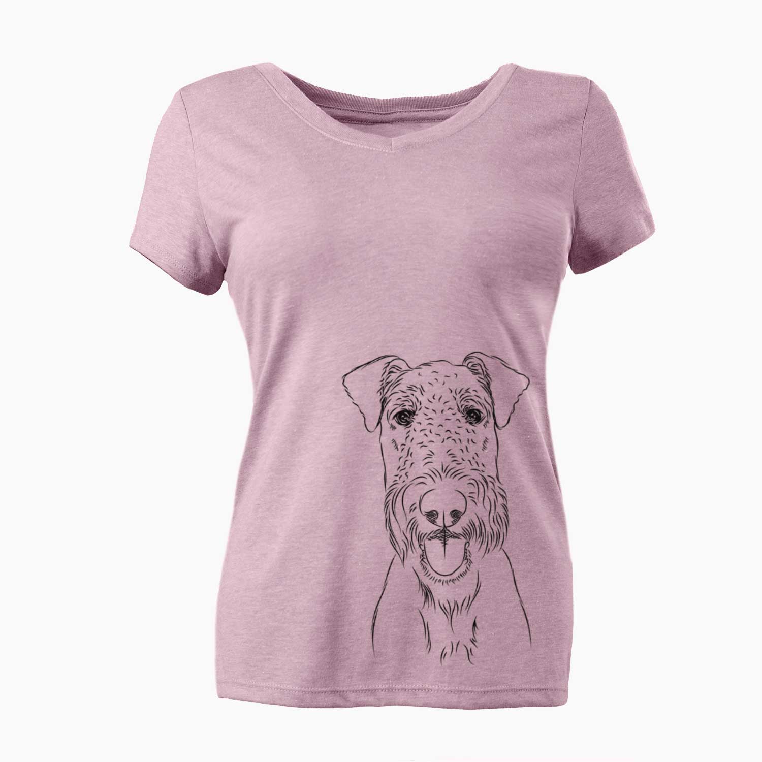 Bare Andy the Airedale Terrier - Women's V-neck Shirt