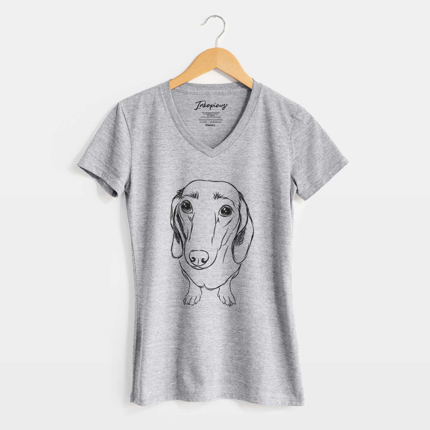 Bare Annabelle the Dachshund - Women's V-neck Shirt