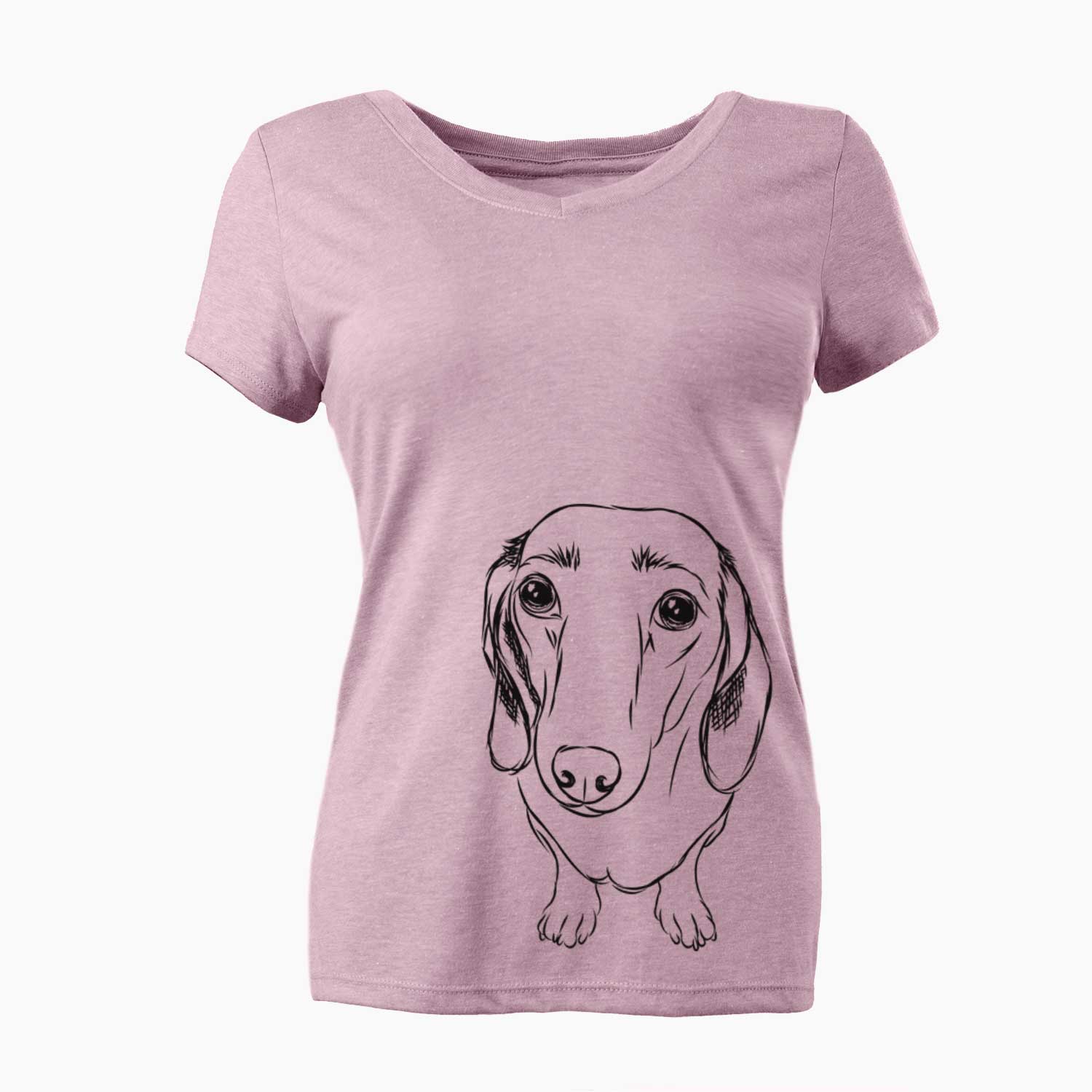 Bare Annabelle the Dachshund - Women's V-neck Shirt