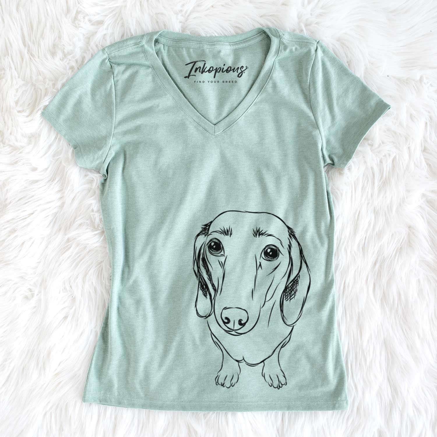 Bare Annabelle the Dachshund - Women's V-neck Shirt