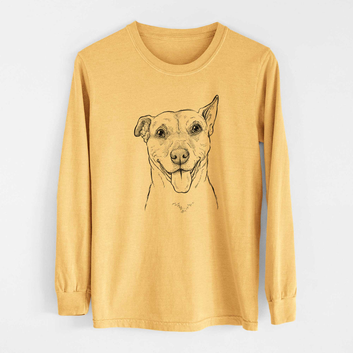 Bare Annie Belle the Pitbull Mix - Heavyweight 100% Cotton Long Sleeve