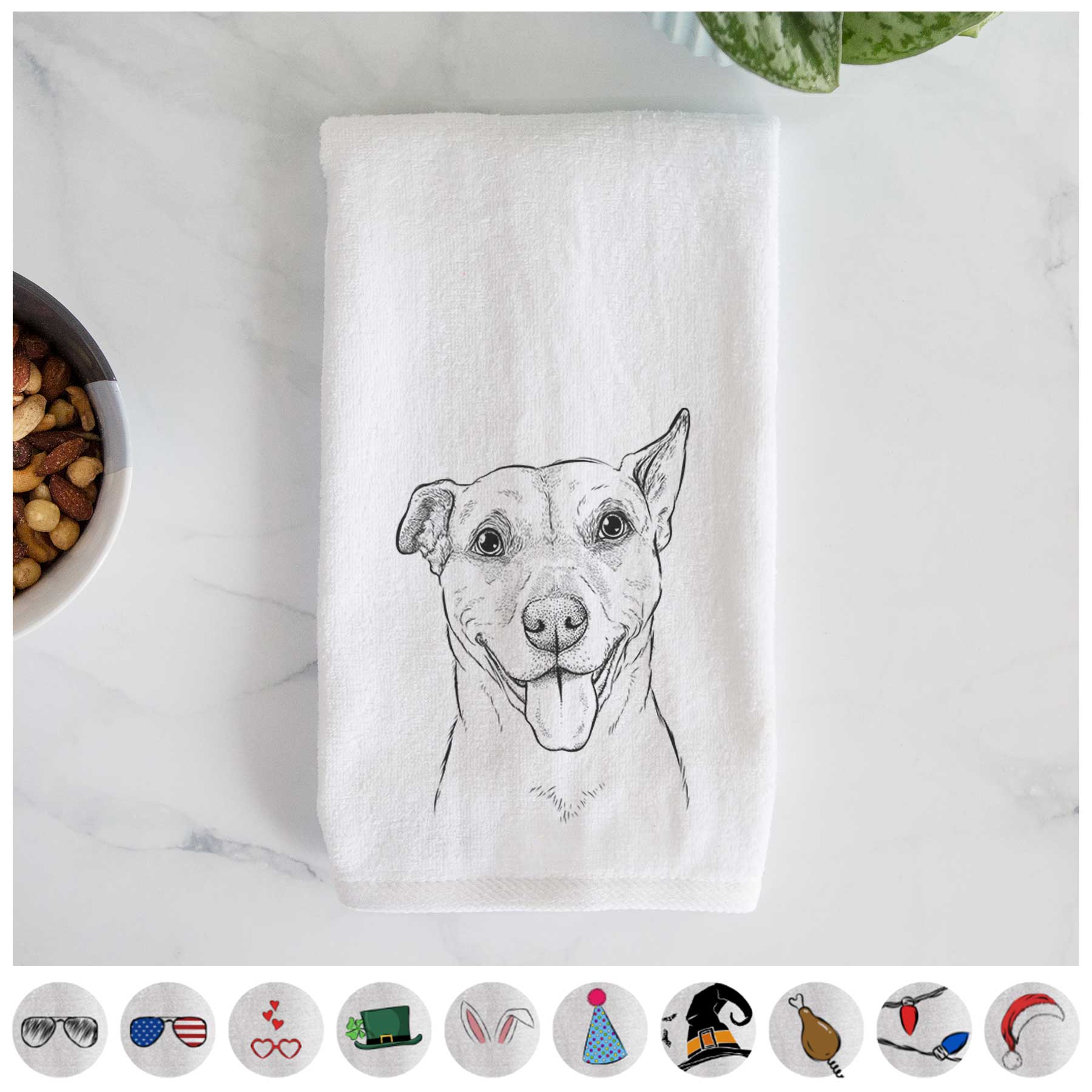 Annie Belle the Pitbull Mix Decorative Hand Towel