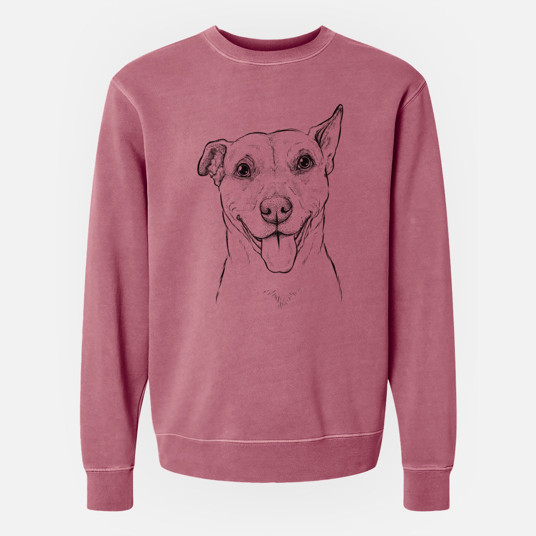 Bare Annie Belle the Pitbull Mix - Unisex Pigment Dyed Crew Sweatshirt