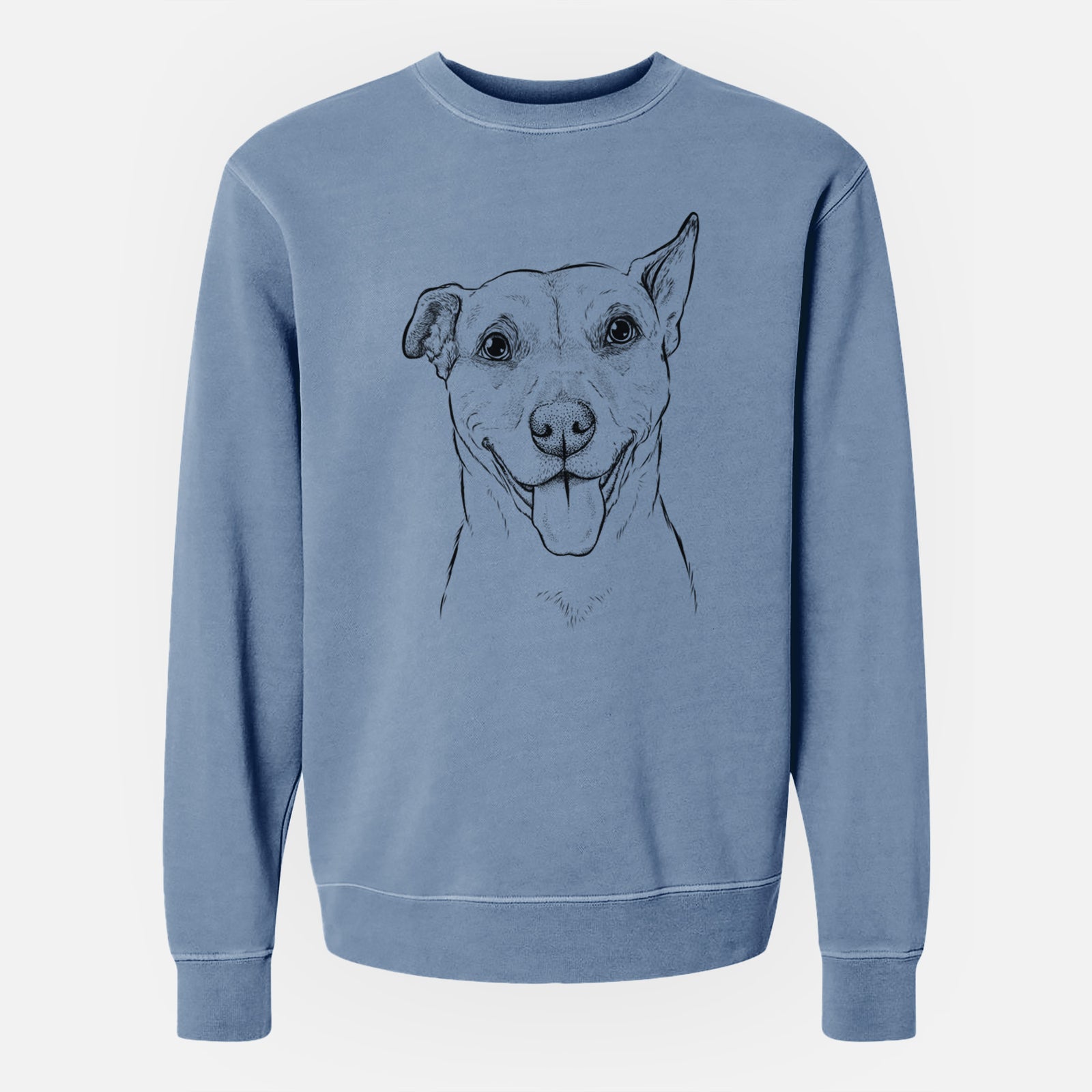 Bare Annie Belle the Pitbull Mix - Unisex Pigment Dyed Crew Sweatshirt