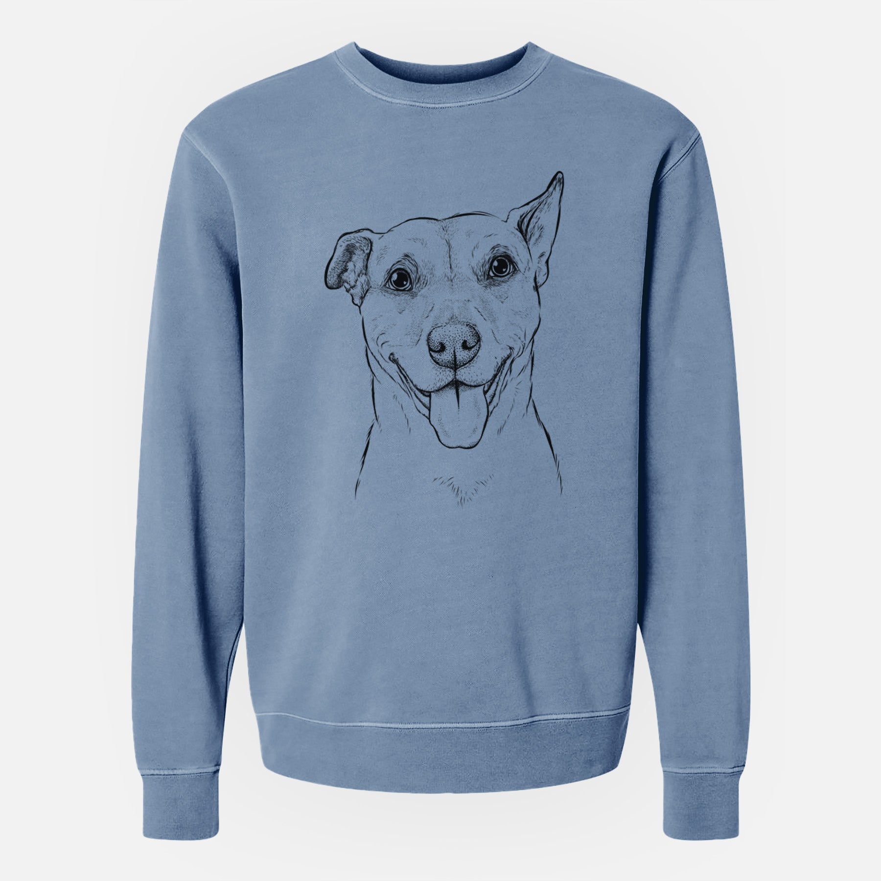 Bare Annie Belle the Pitbull Mix - Unisex Pigment Dyed Crew Sweatshirt