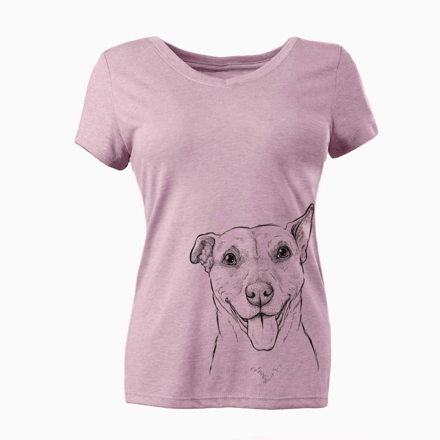 Bare Annie Belle the Pitbull Mix - Women's V-neck Shirt