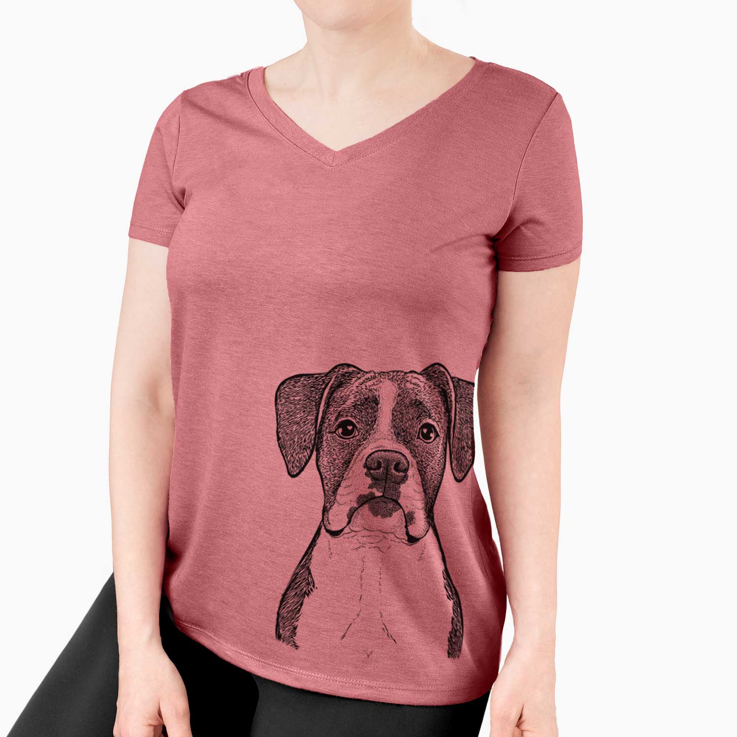 Bare Annie the Boxer - Women's V-neck Shirt