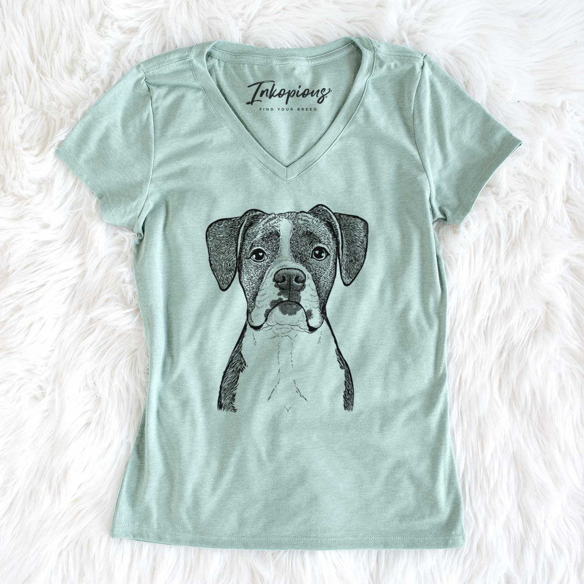 Bare Annie the Boxer - Women&#39;s V-neck Shirt