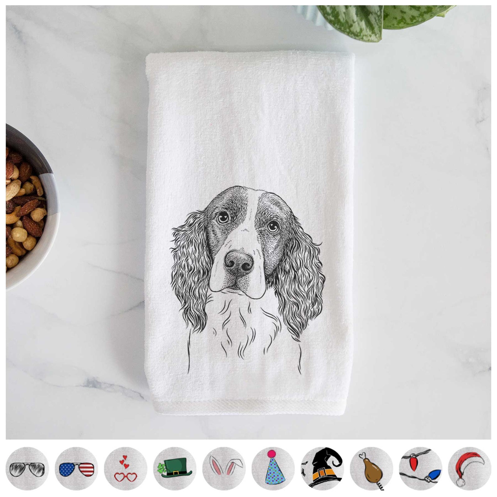 Annie the English Springer Spaniel Decorative Hand Towel