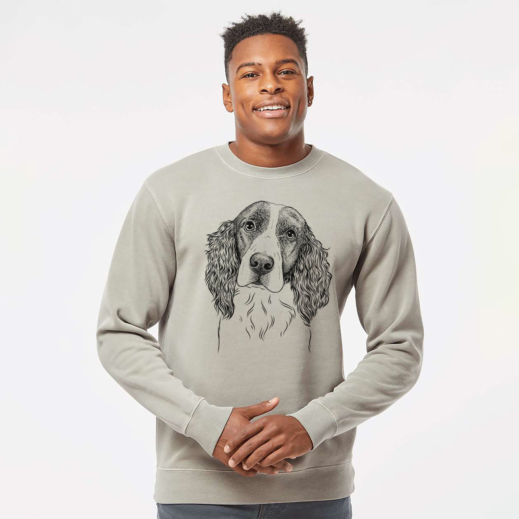 Bare Annie the English Springer Spaniel - Unisex Pigment Dyed Crew Sweatshirt