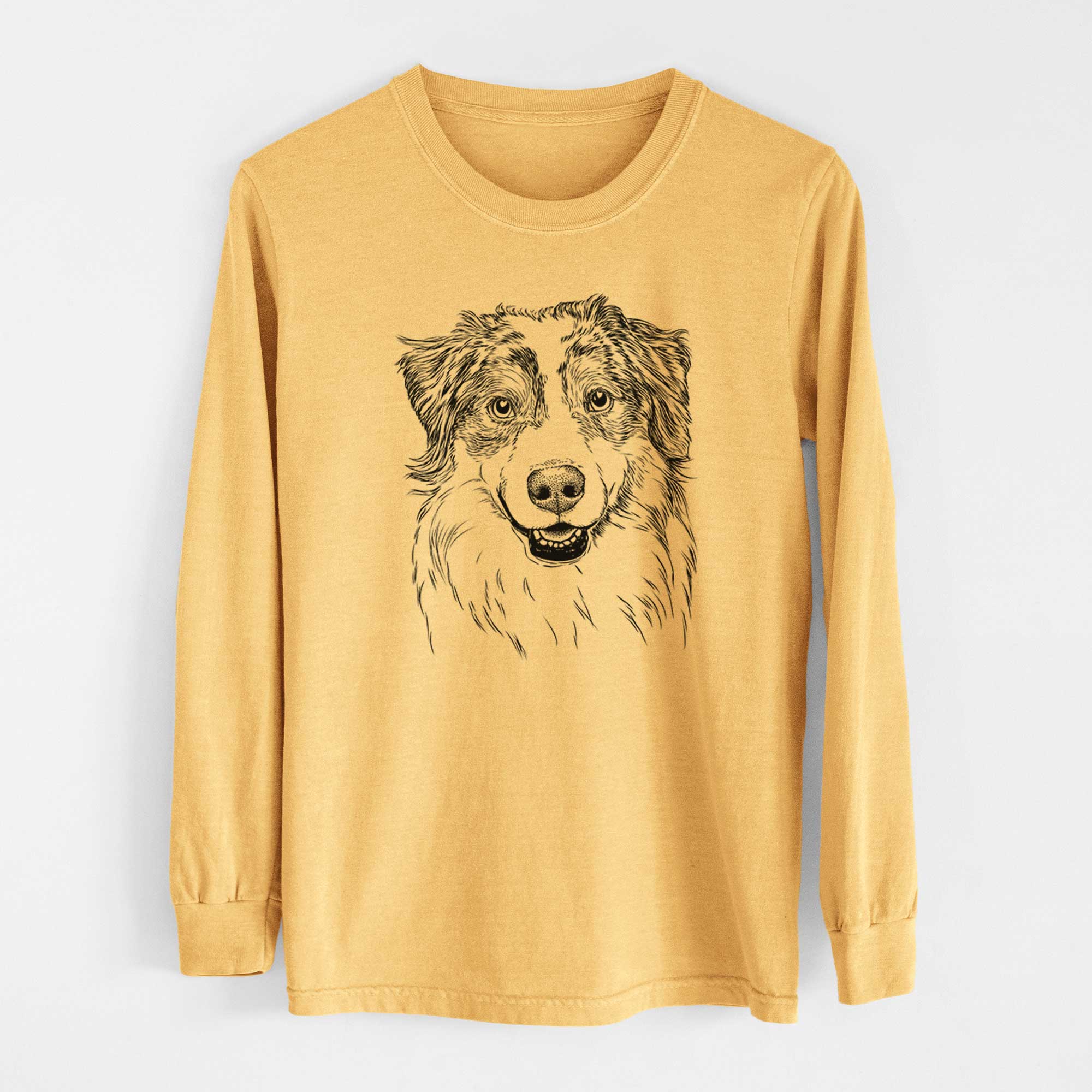 Bare Aonghus the Australian Shepherd - Heavyweight 100% Cotton Long Sleeve