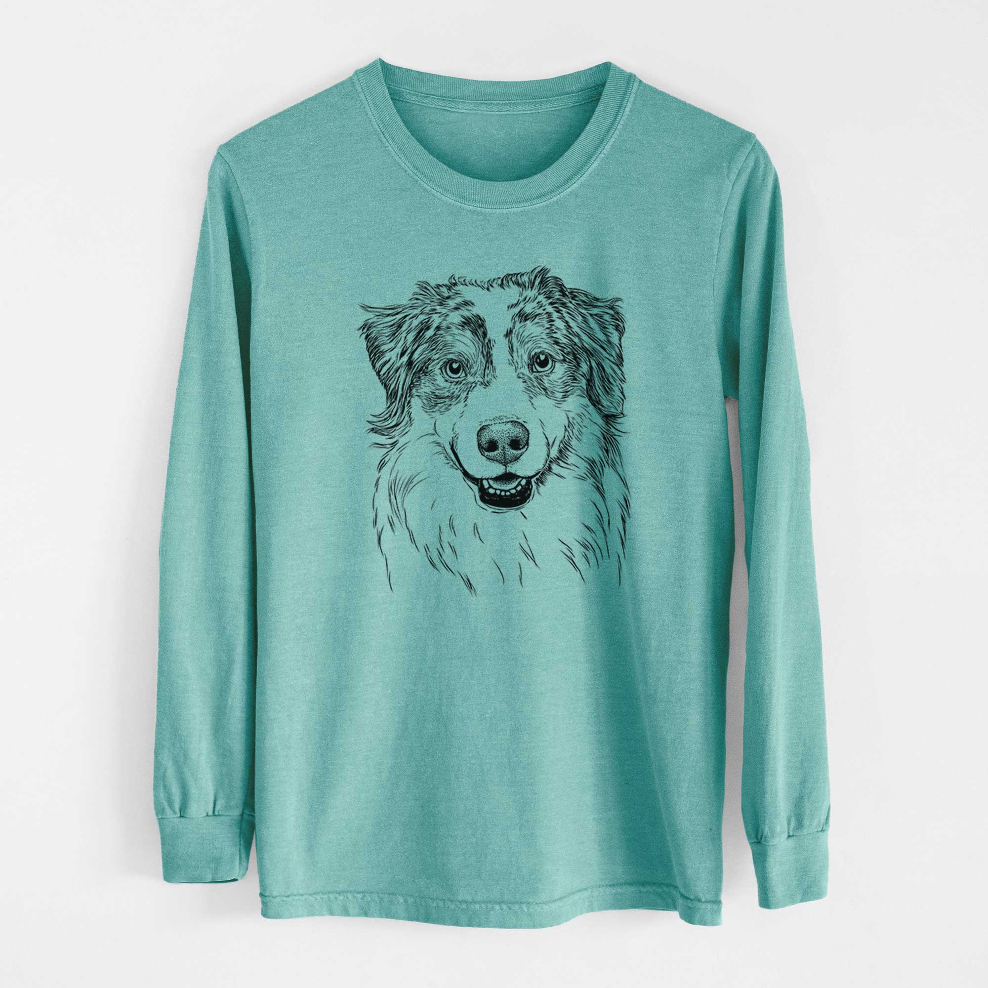 Bare Aonghus the Australian Shepherd - Heavyweight 100% Cotton Long Sleeve