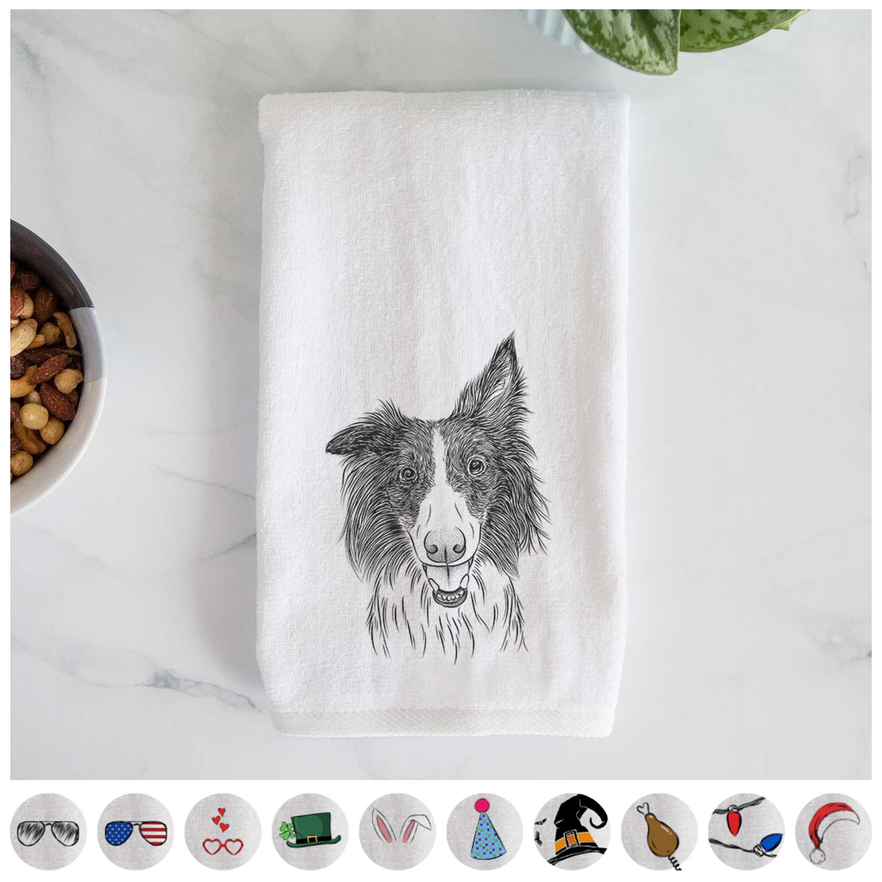 Archie the Silken Windhound Decorative Hand Towel