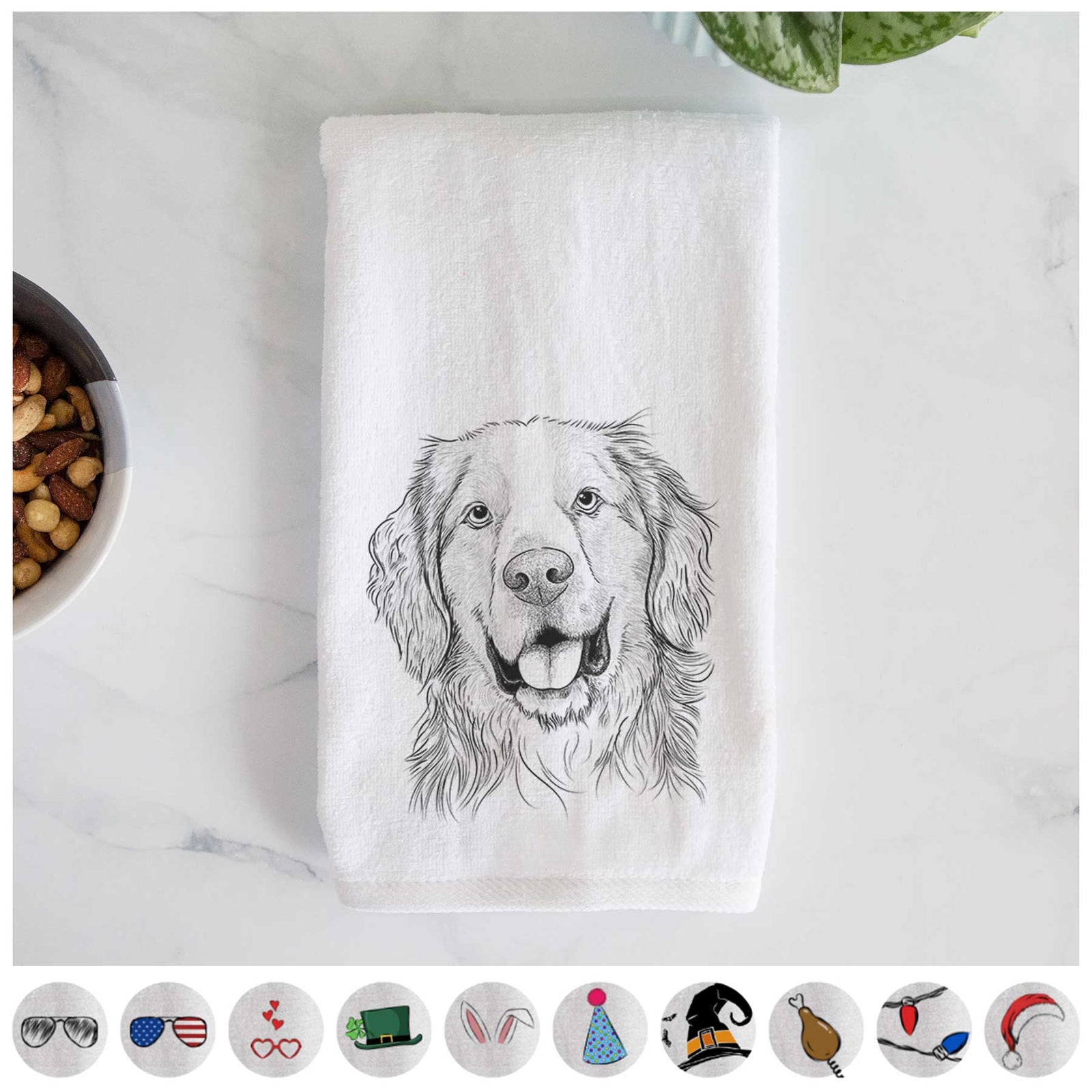 Archie Benjamin the Mixed Breed Decorative Hand Towel