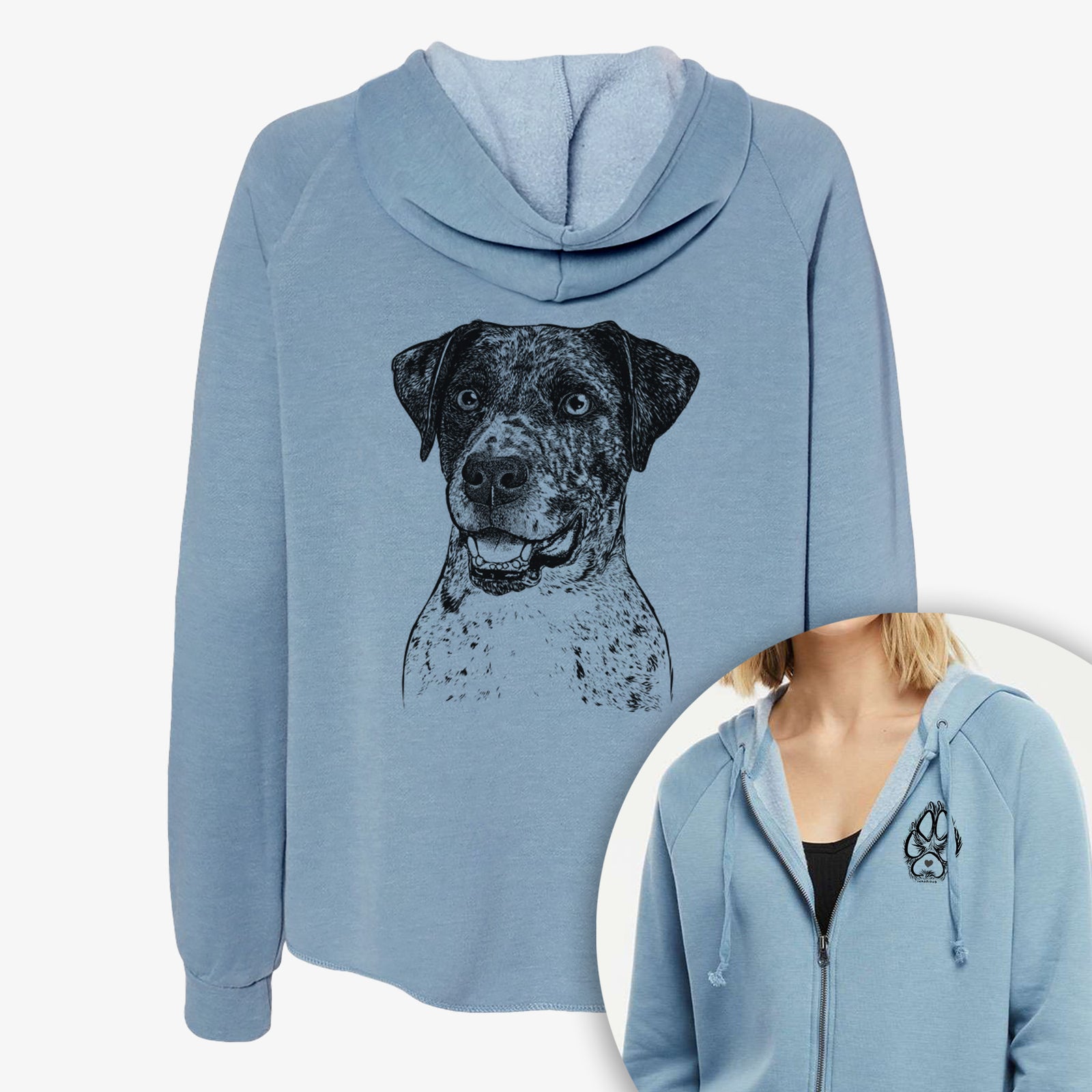 Argos the Catahoula - Women's Cali Wave Zip-Up Sweatshirt