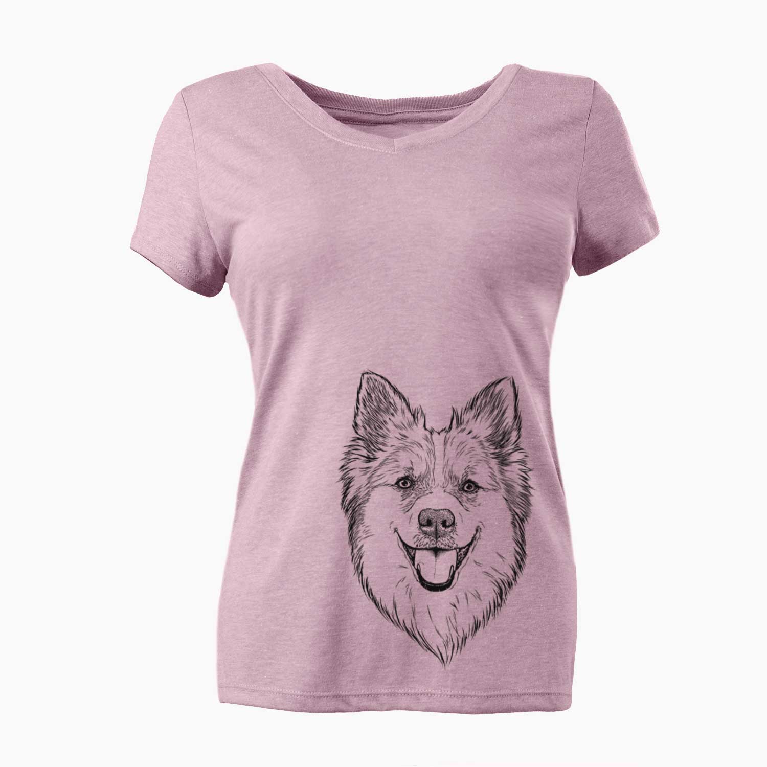 Bare Ari the Icelandic Sheepdog - Women's V-neck Shirt