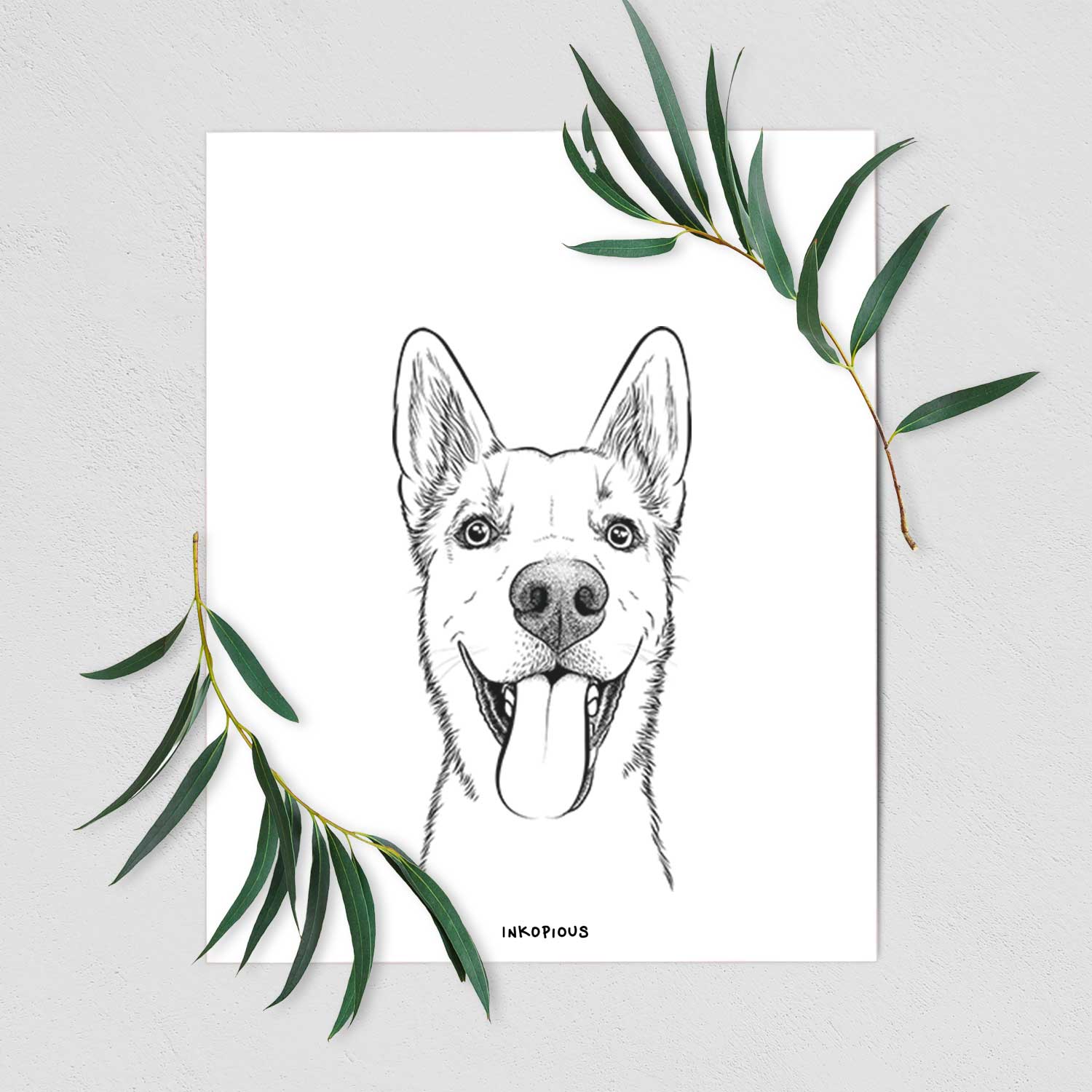 Arlo the Husky Shepherd Mix Art Print