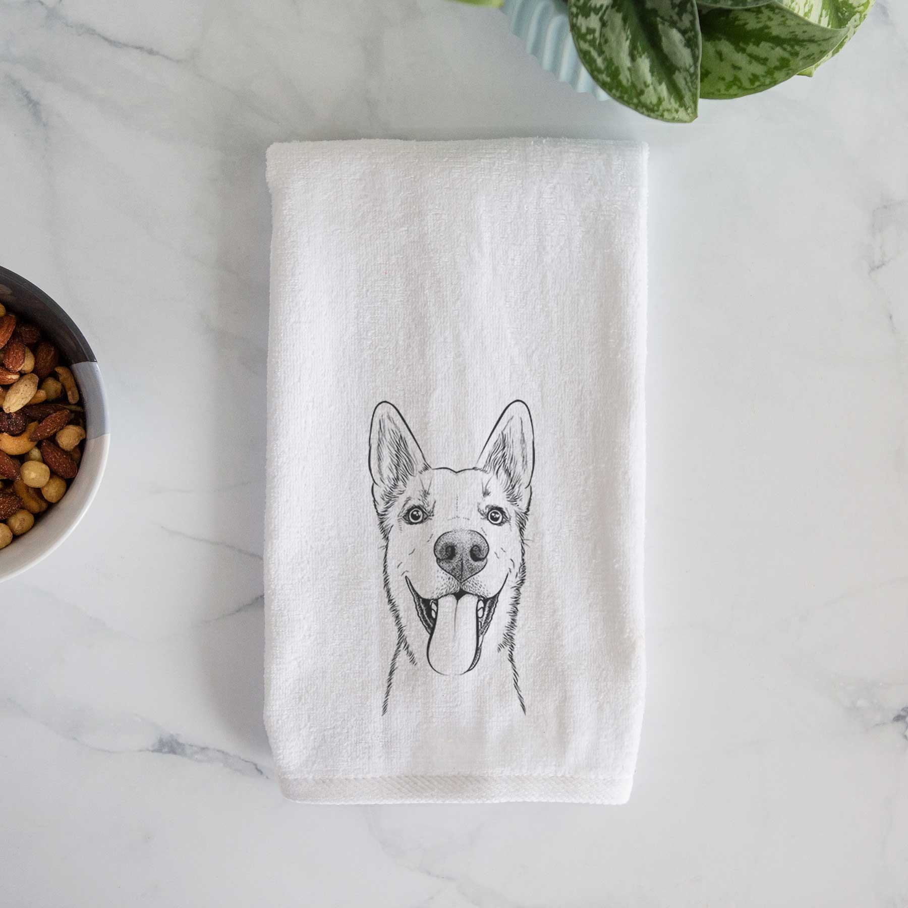 Arlo the Husky Shepherd Mix Decorative Hand Towel