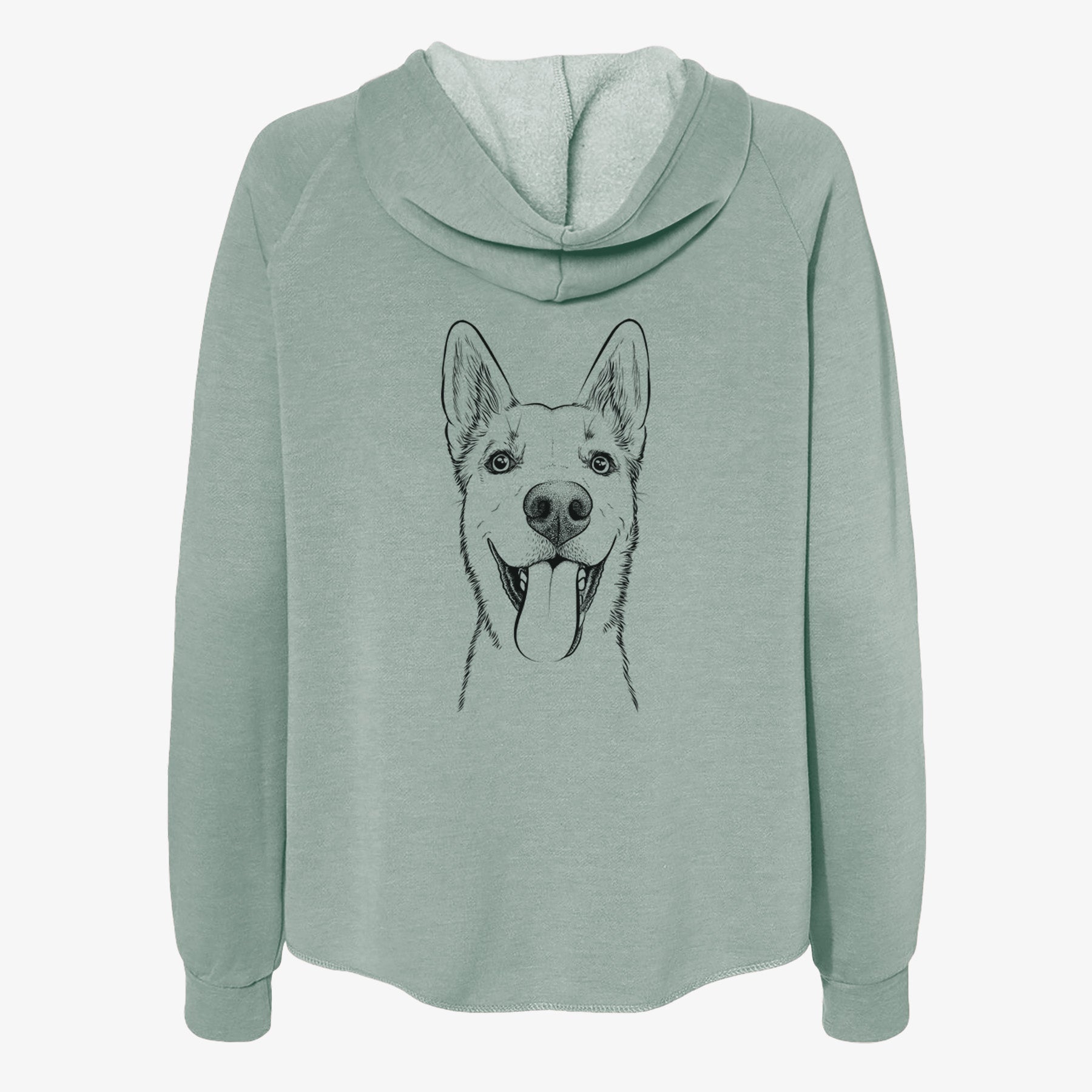 Arlo the Husky Shepherd Mix - Women's Cali Wave Zip-Up Sweatshirt