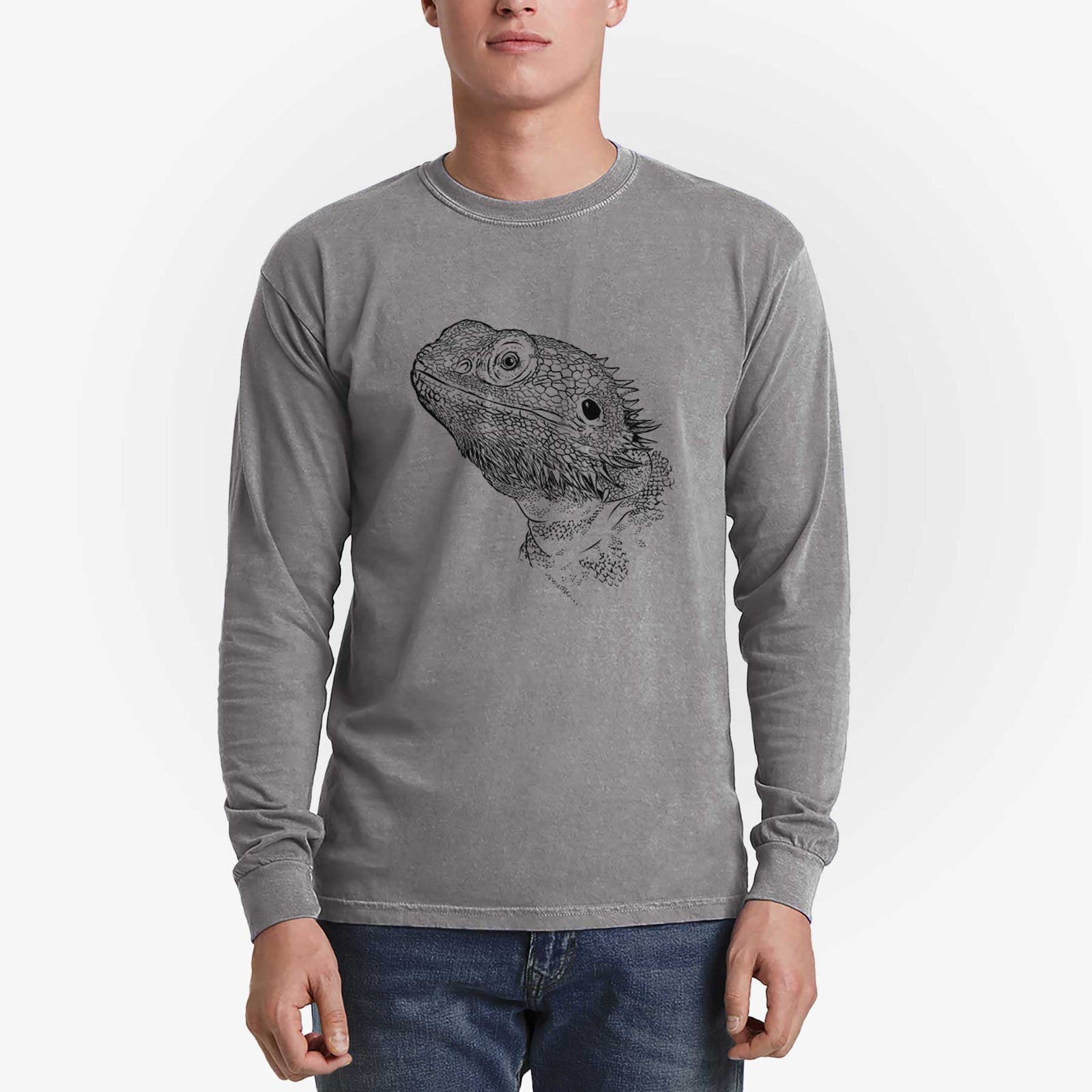 Bare Ash the Bearded Dragon - Heavyweight 100% Cotton Long Sleeve