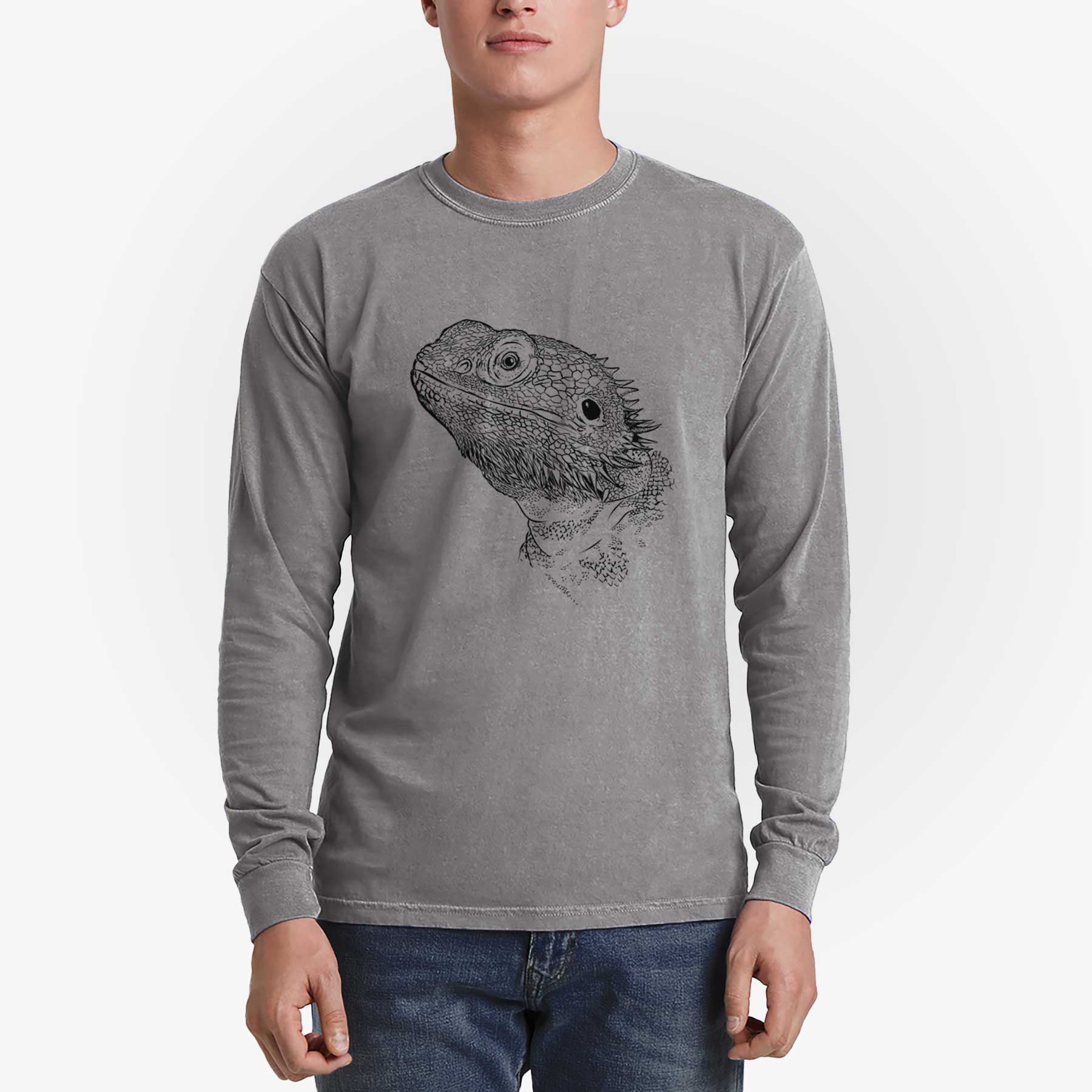 Bare Ash the Bearded Dragon - Heavyweight 100% Cotton Long Sleeve