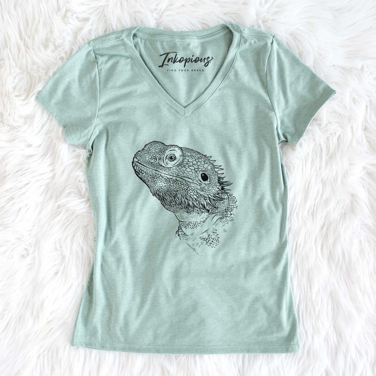 Bare Ash the Bearded Dragon - Women's V-neck Shirt