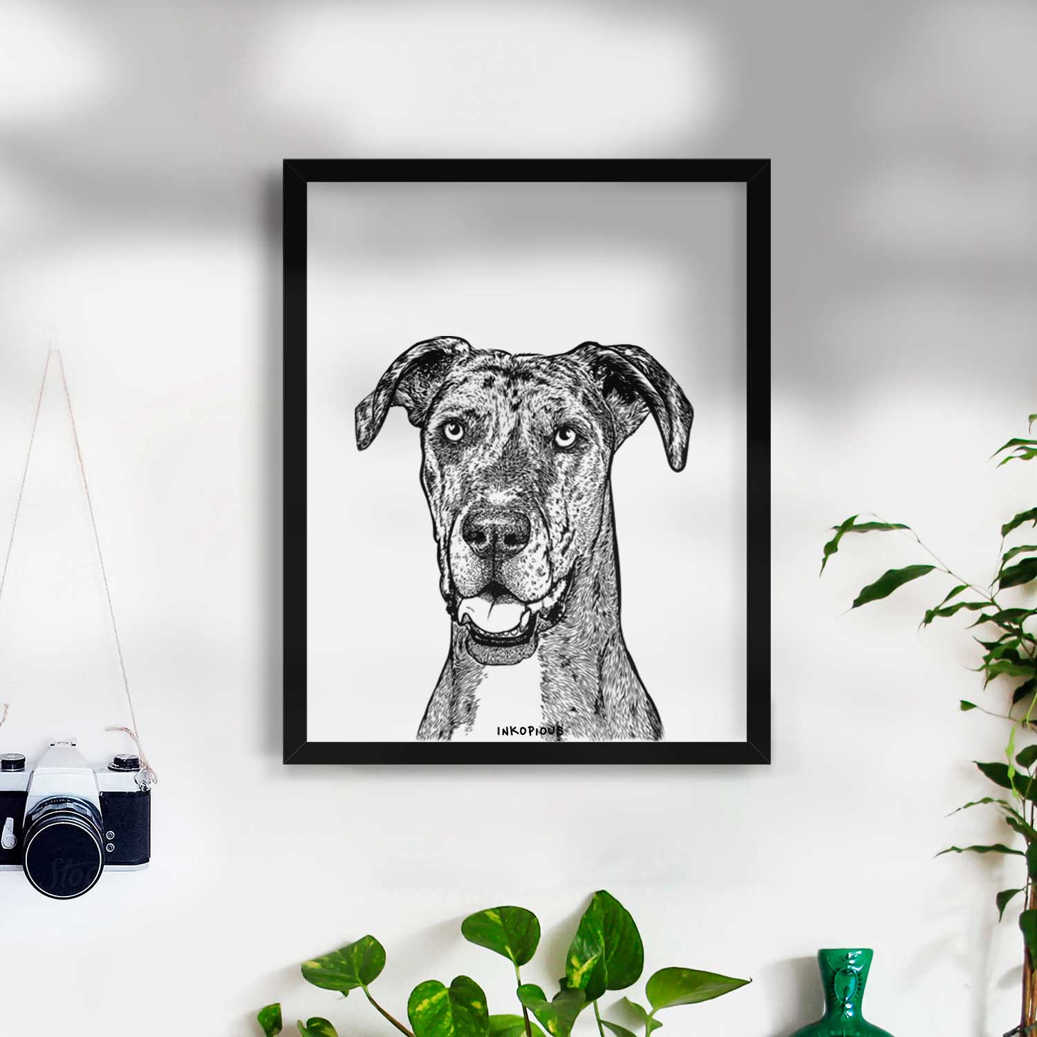 Athena the Merle Great Dane Art Print