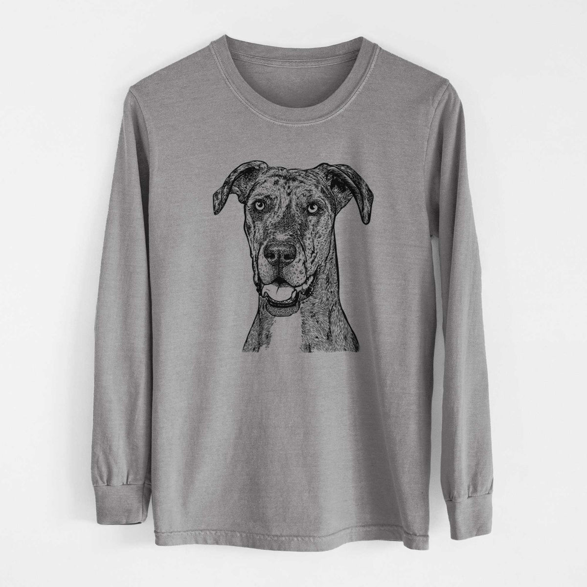Bare Athena the Merle Great Dane - Heavyweight 100% Cotton Long Sleeve