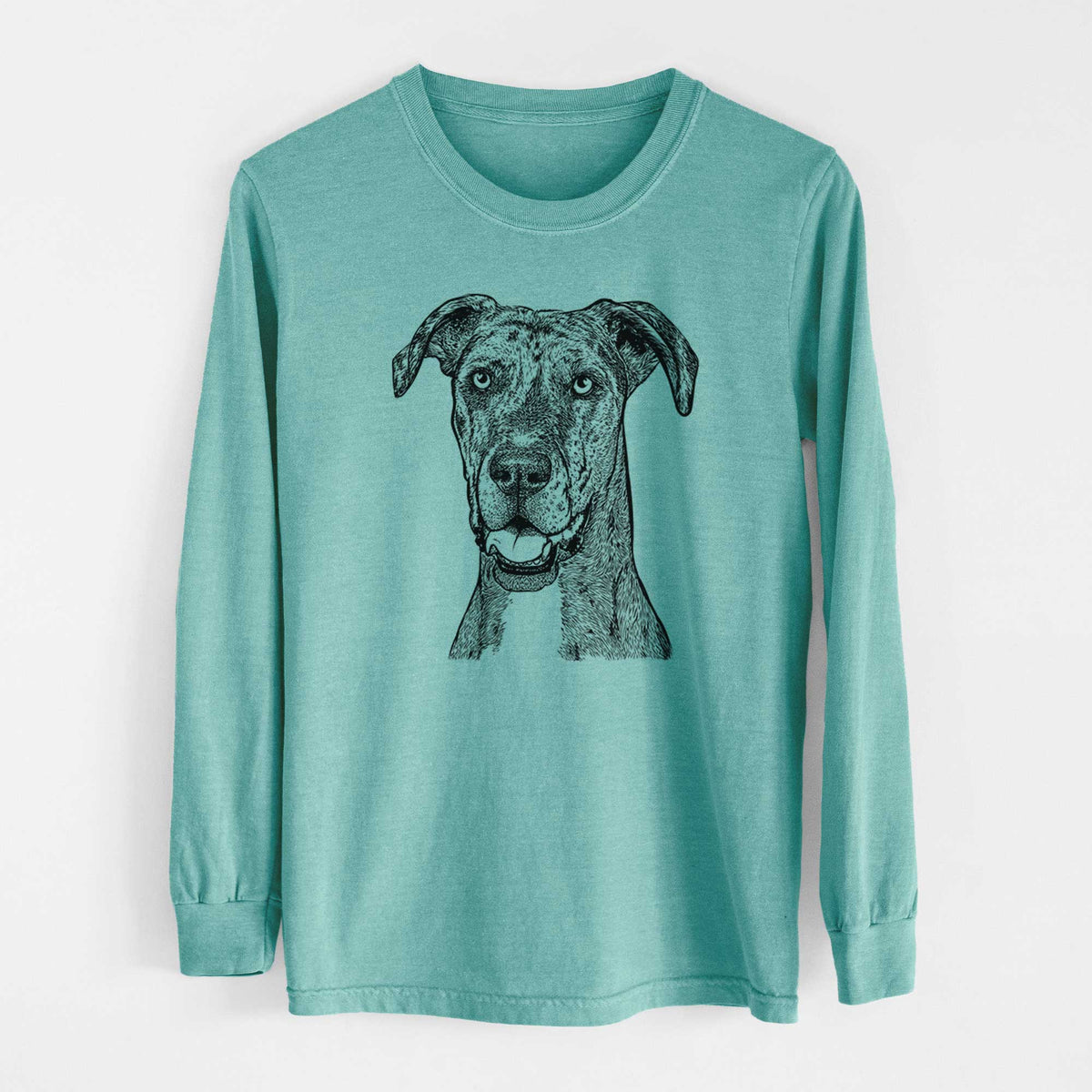 Bare Athena the Merle Great Dane - Heavyweight 100% Cotton Long Sleeve