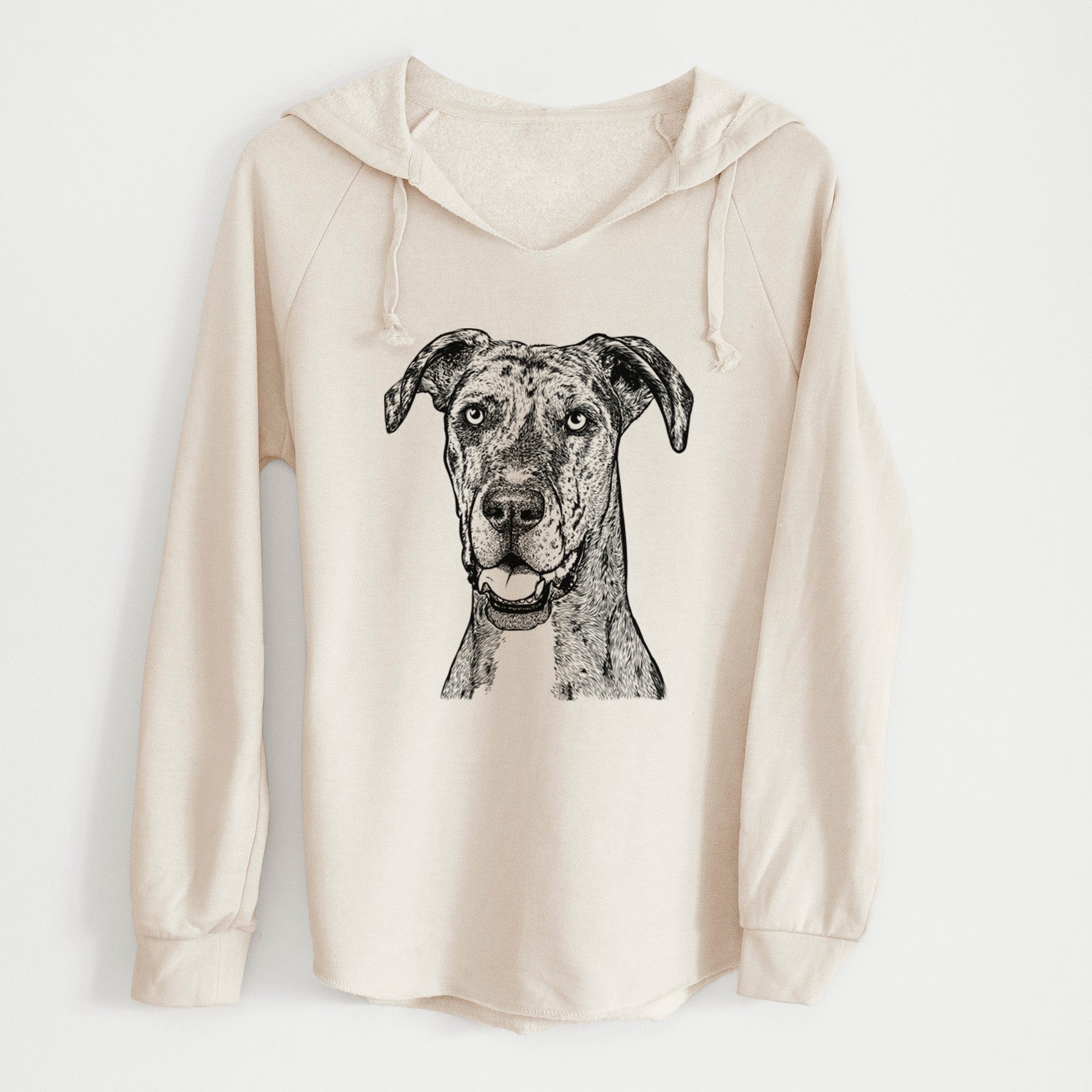 Bare Athena the Merle Great Dane - Cali Wave Hooded Sweatshirt