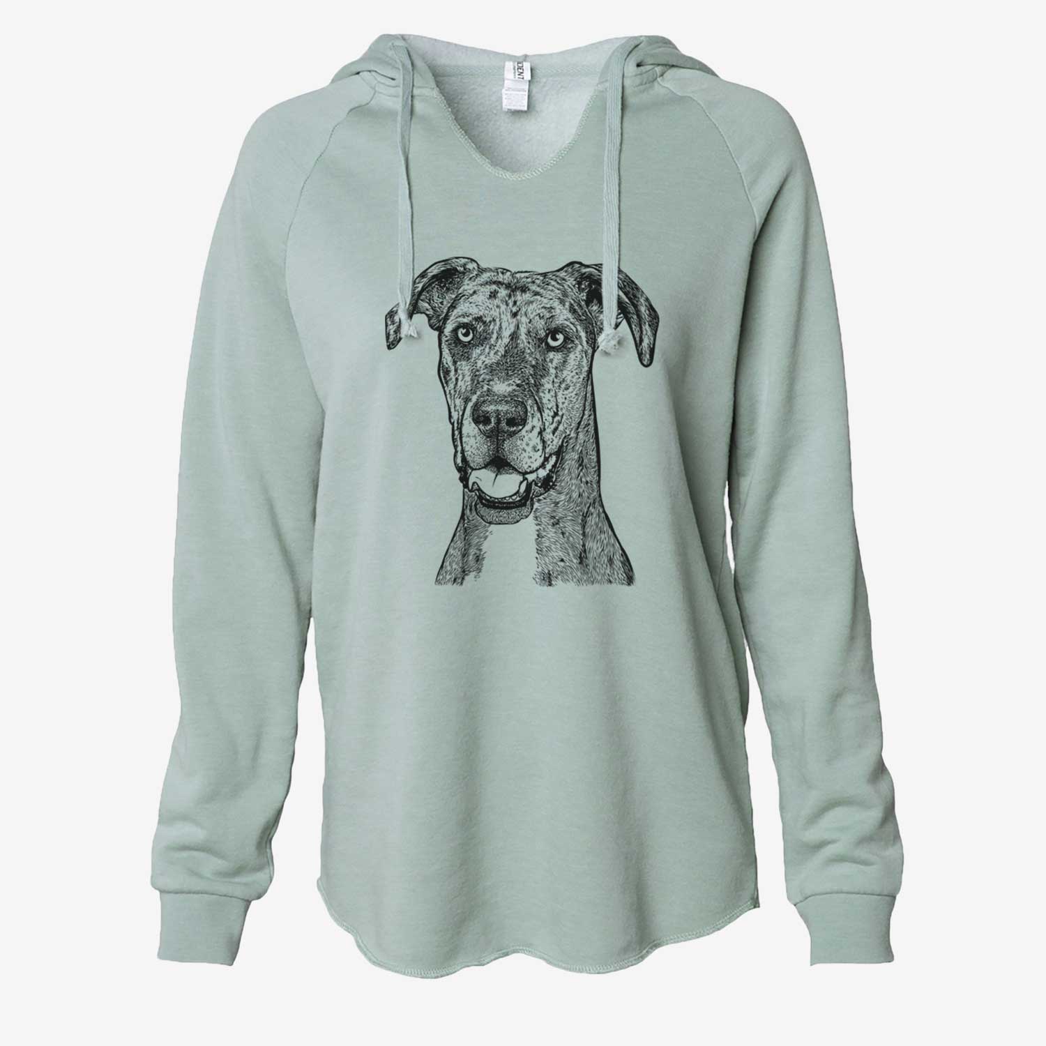 Athena the Merle Great Dane - Cali Wave Hooded Sweatshirt