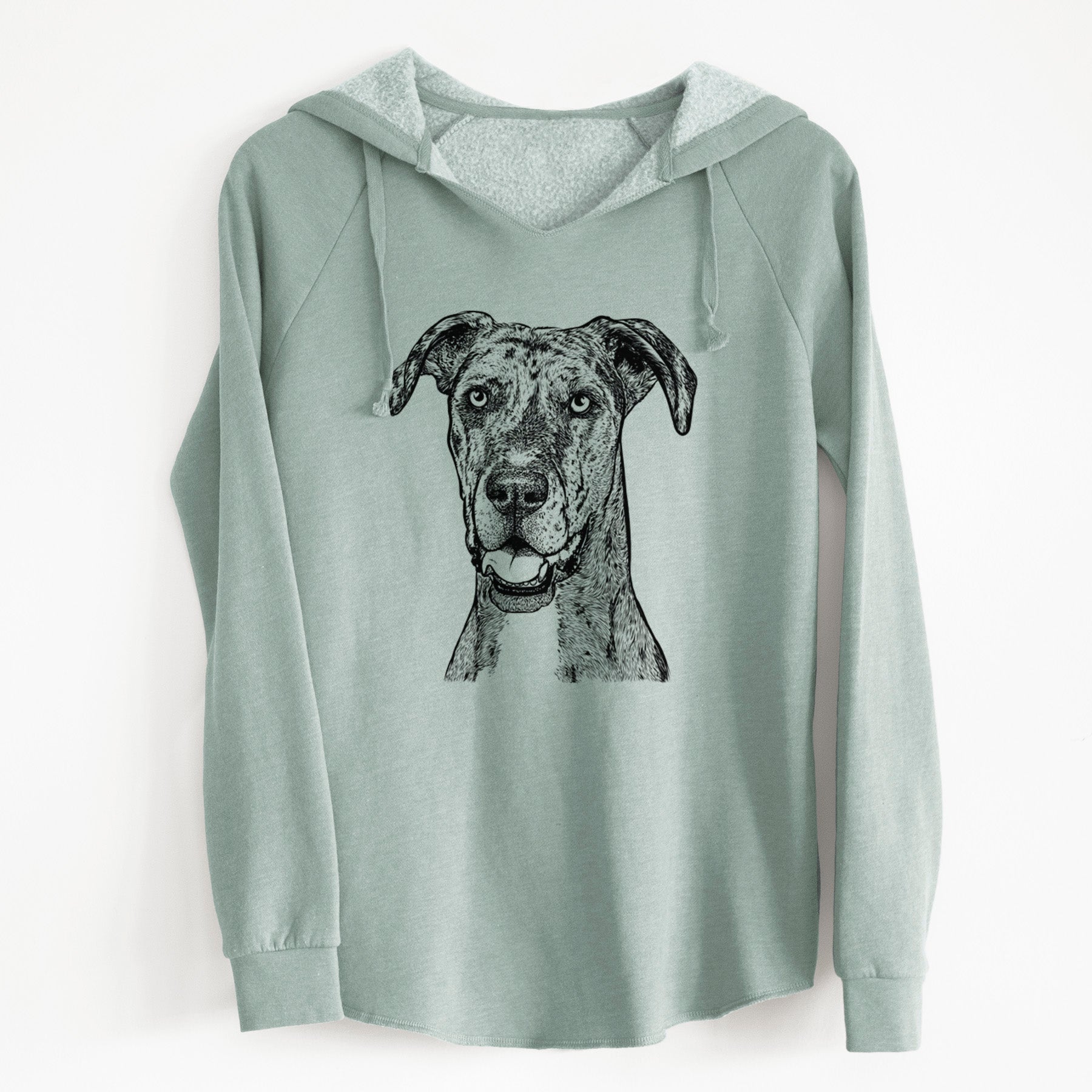 Bare Athena the Merle Great Dane - Cali Wave Hooded Sweatshirt