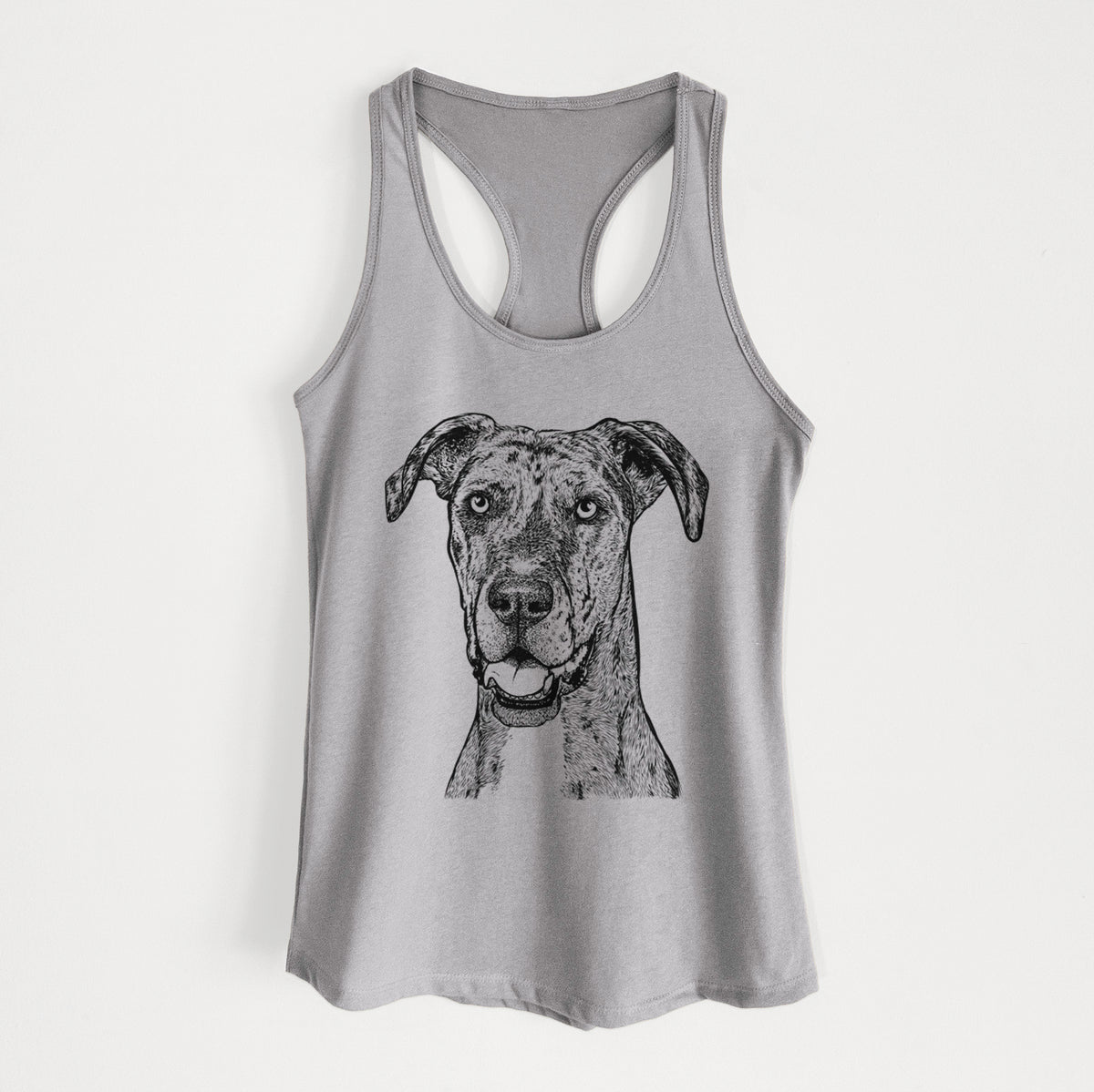 Athena the Merle Great Dane - Women&#39;s Racerback Tanktop