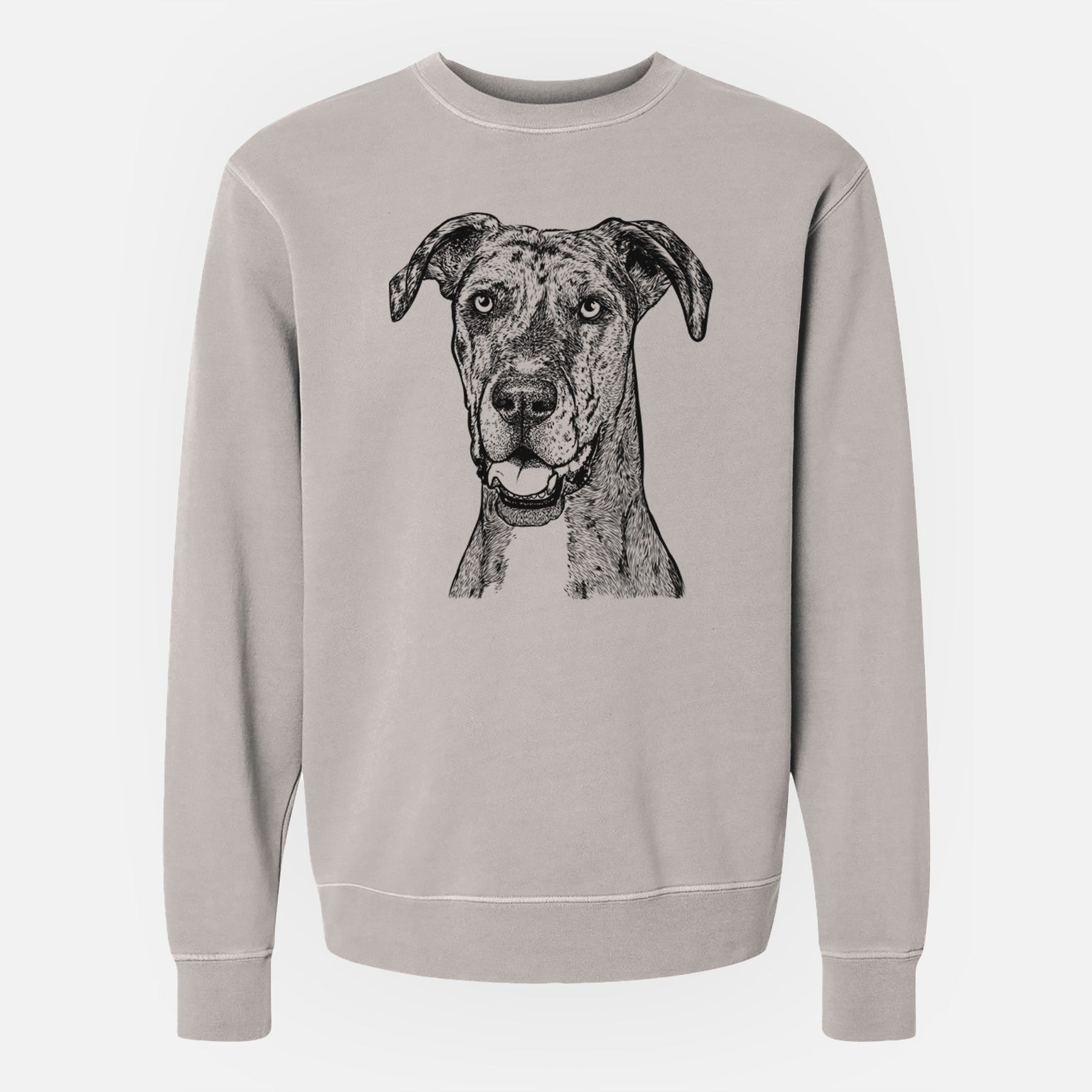 Bare Athena the Merle Great Dane - Unisex Pigment Dyed Crew Sweatshirt