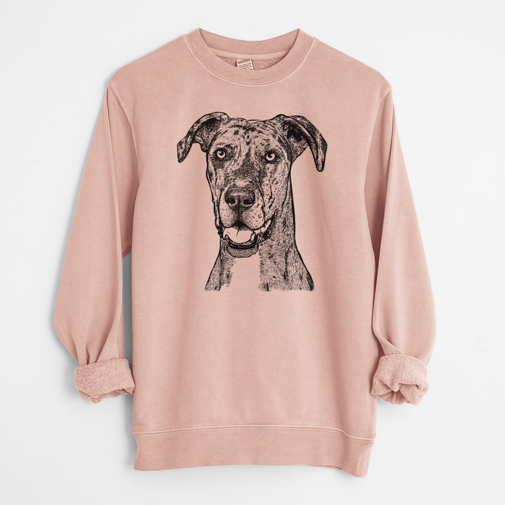 Bare Athena the Merle Great Dane - Unisex Pigment Dyed Crew Sweatshirt