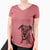 Bare Athena the Merle Great Dane - Women's V-neck Shirt