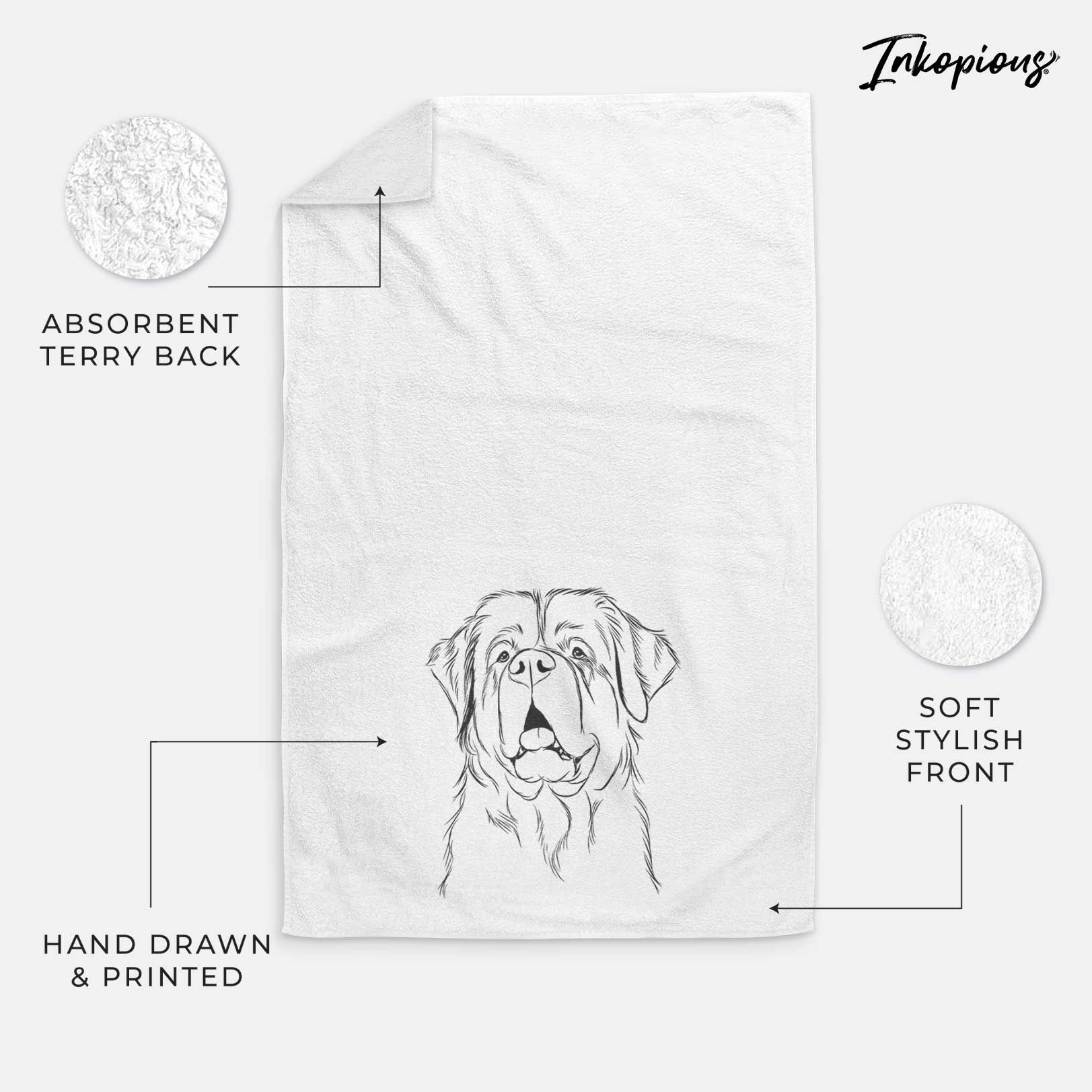 Atlas the Saint Bernard Decorative Hand Towel