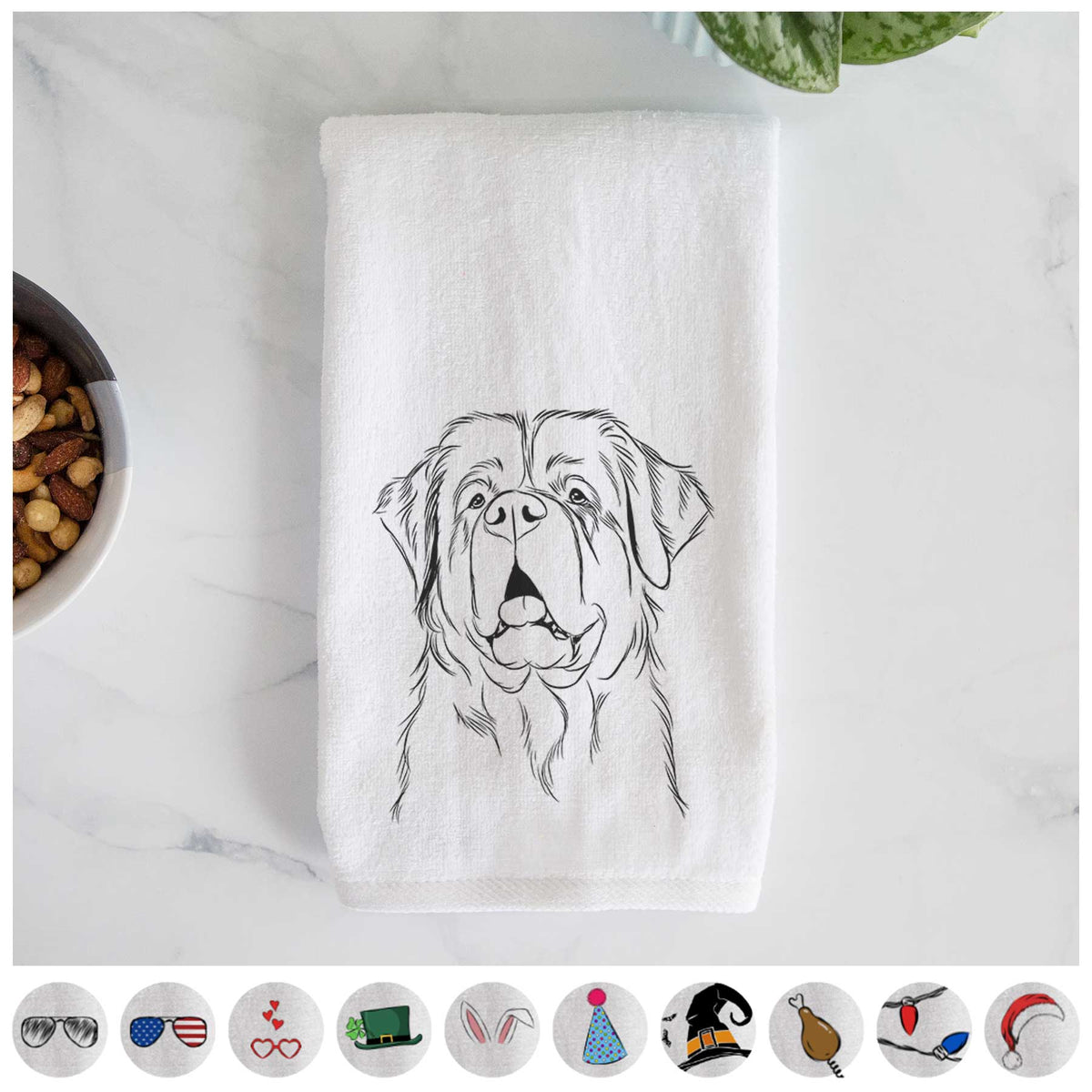 Atlas the Saint Bernard Decorative Hand Towel