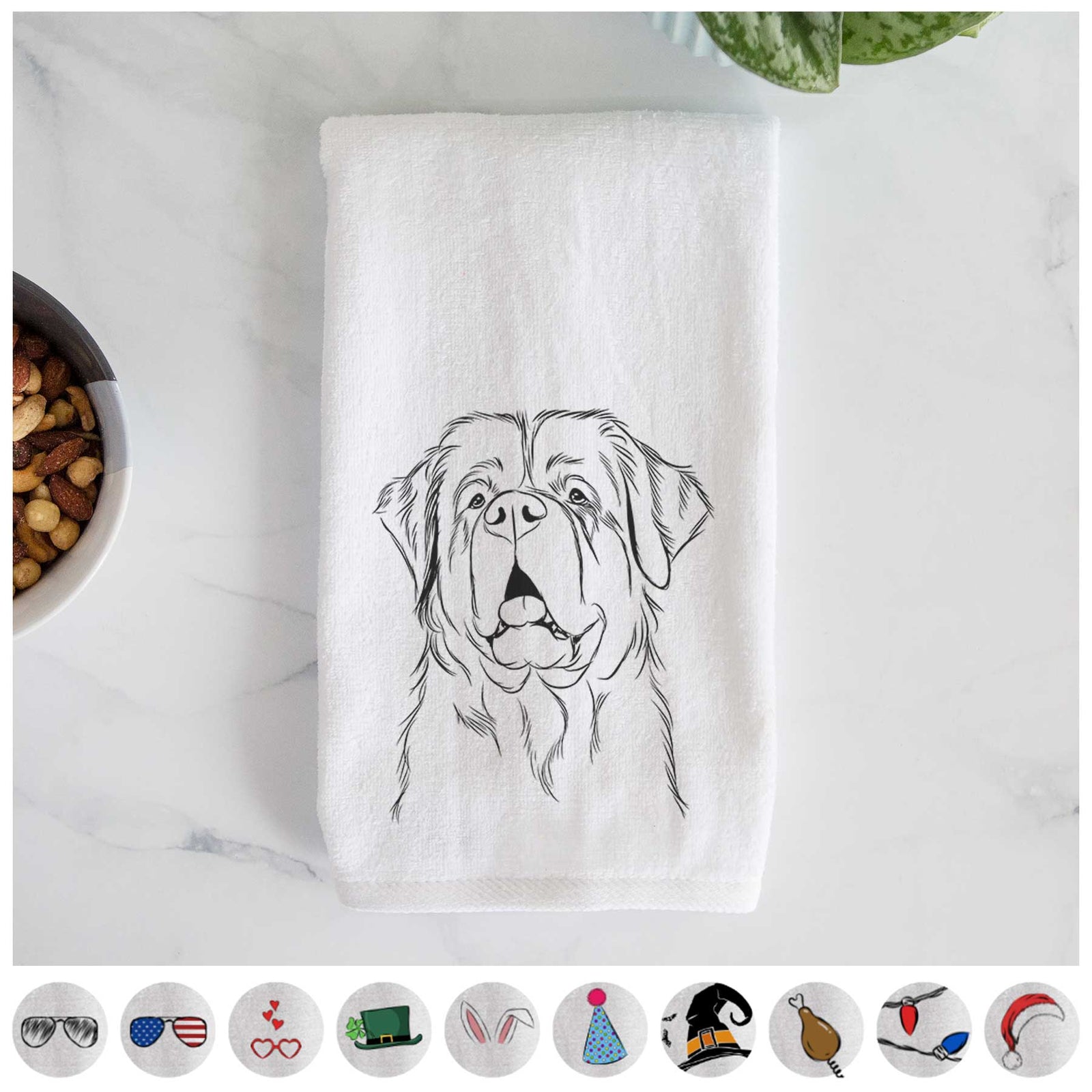 Atlas the Saint Bernard Decorative Hand Towel