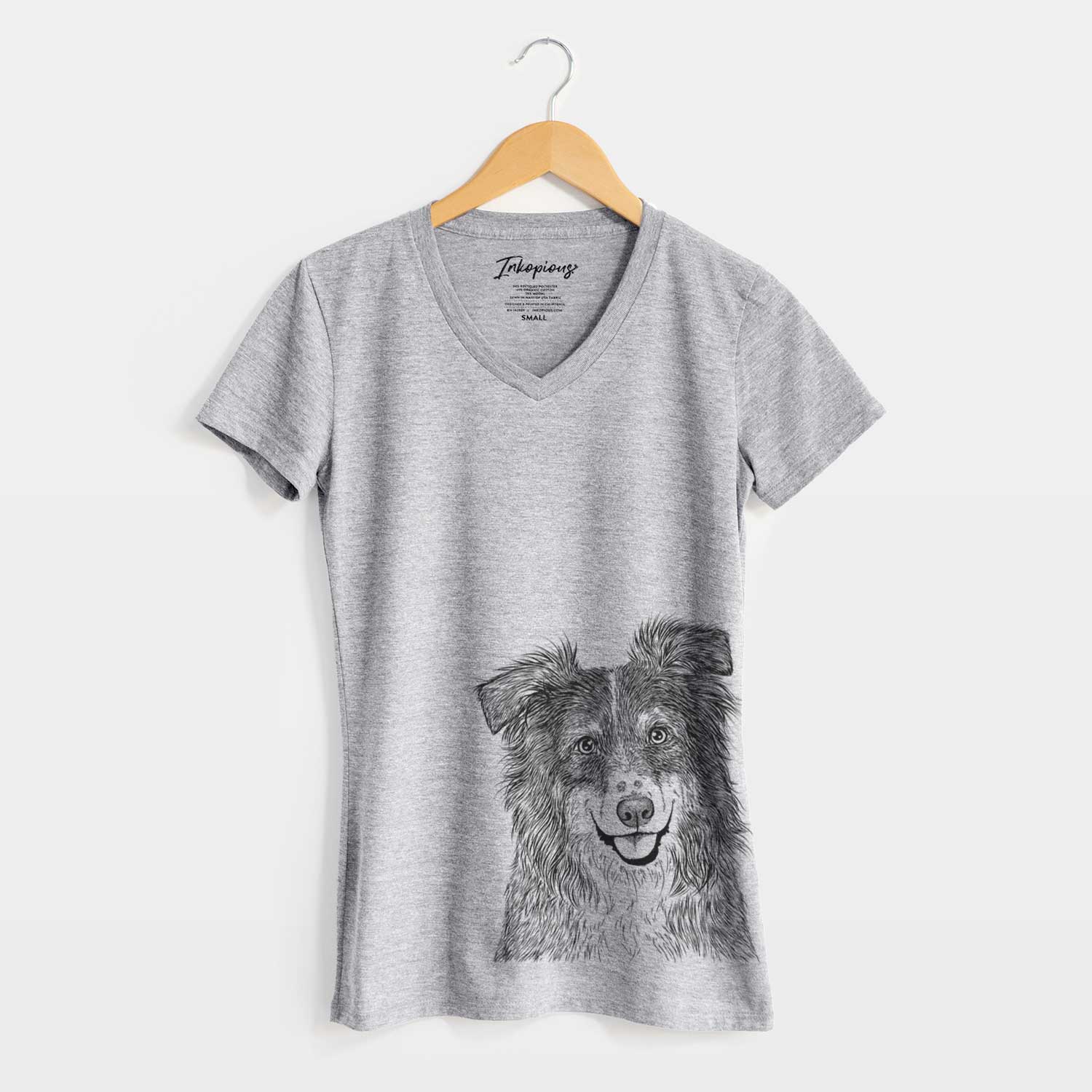 Bare Aushe the Australian Shepherd - Women's V-neck Shirt