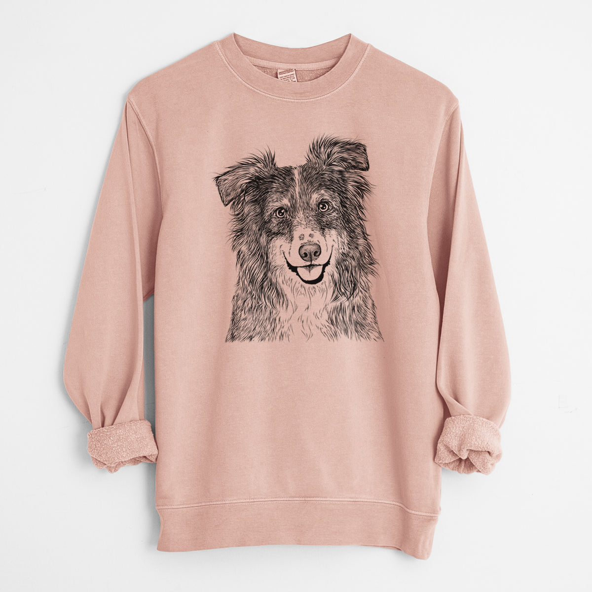 Bare Aushe the Australian Shepherd - Unisex Pigment Dyed Crew Sweatshirt