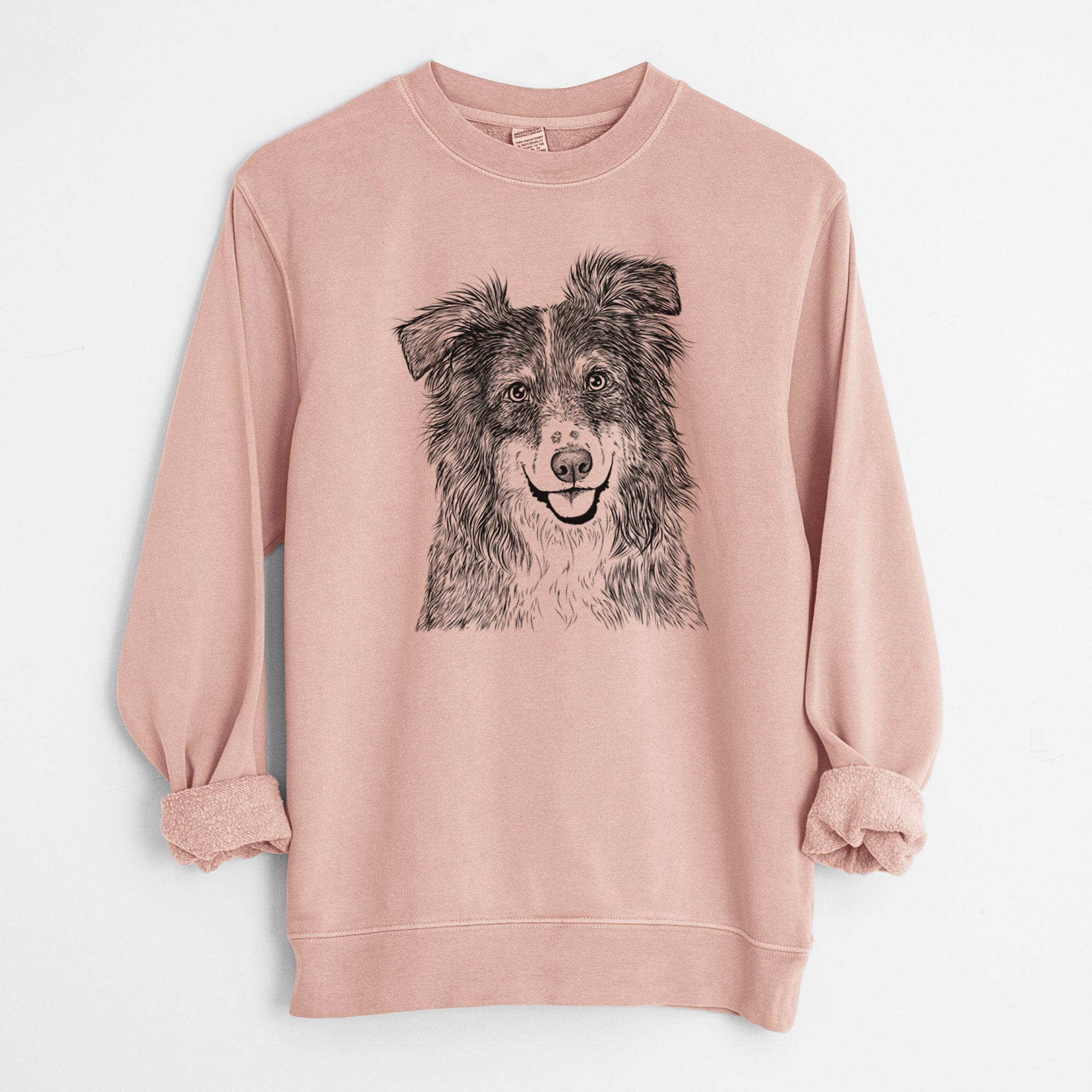 Bare Aushe the Australian Shepherd - Unisex Pigment Dyed Crew Sweatshirt