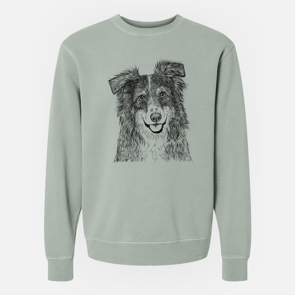 Bare Aushe the Australian Shepherd - Unisex Pigment Dyed Crew Sweatshirt