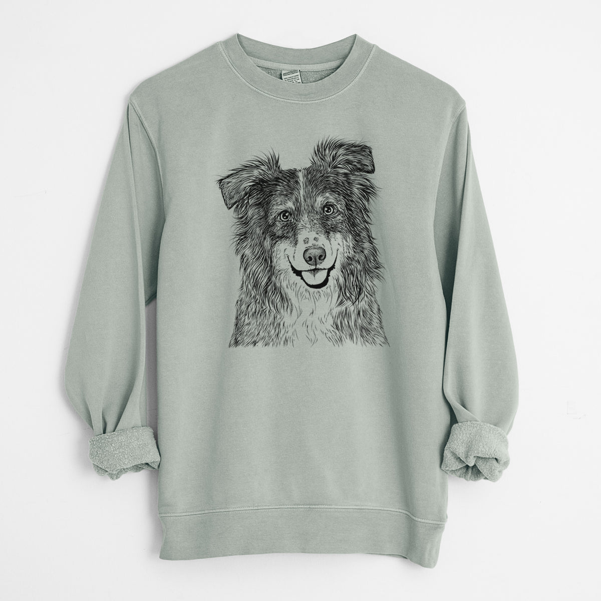 Bare Aushe the Australian Shepherd - Unisex Pigment Dyed Crew Sweatshirt