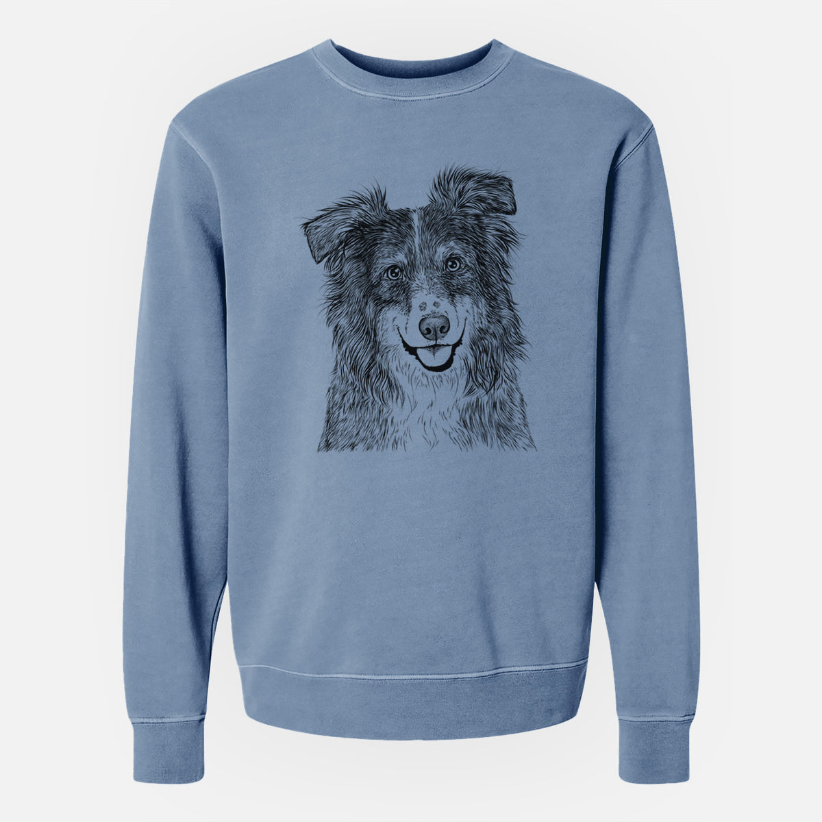 Bare Aushe the Australian Shepherd - Unisex Pigment Dyed Crew Sweatshirt