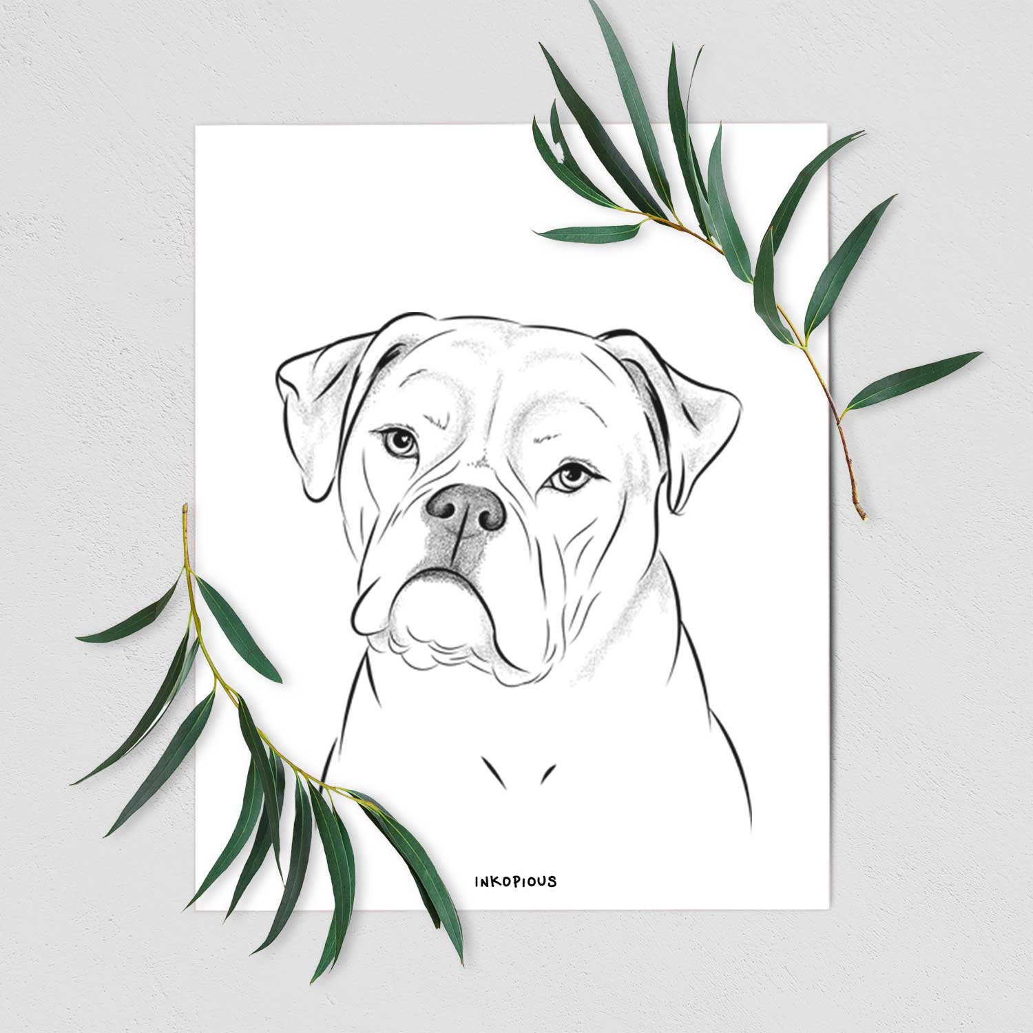 Babe the American Bulldog Art Print