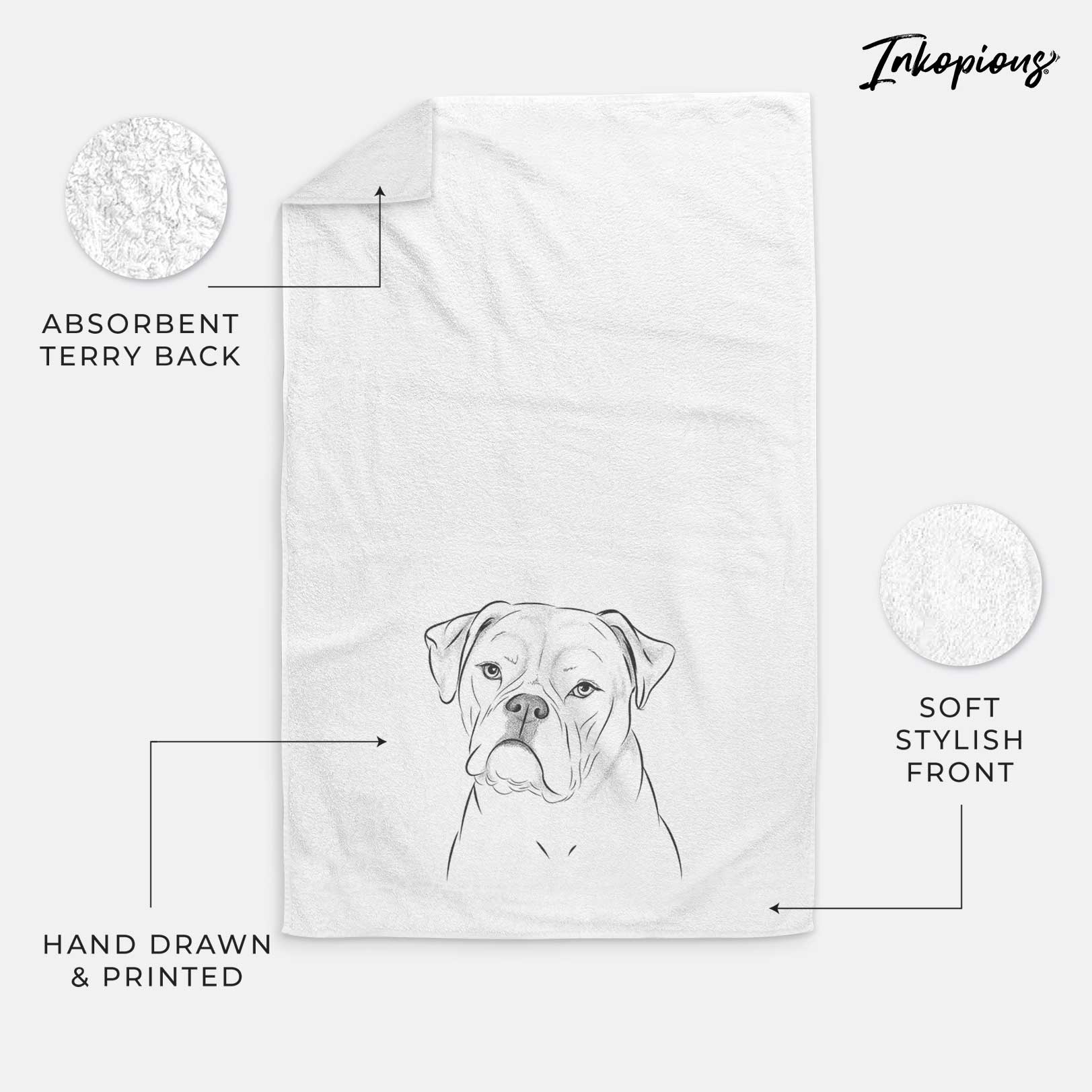 Babe the AmericanBulldog Decorative Hand Towel