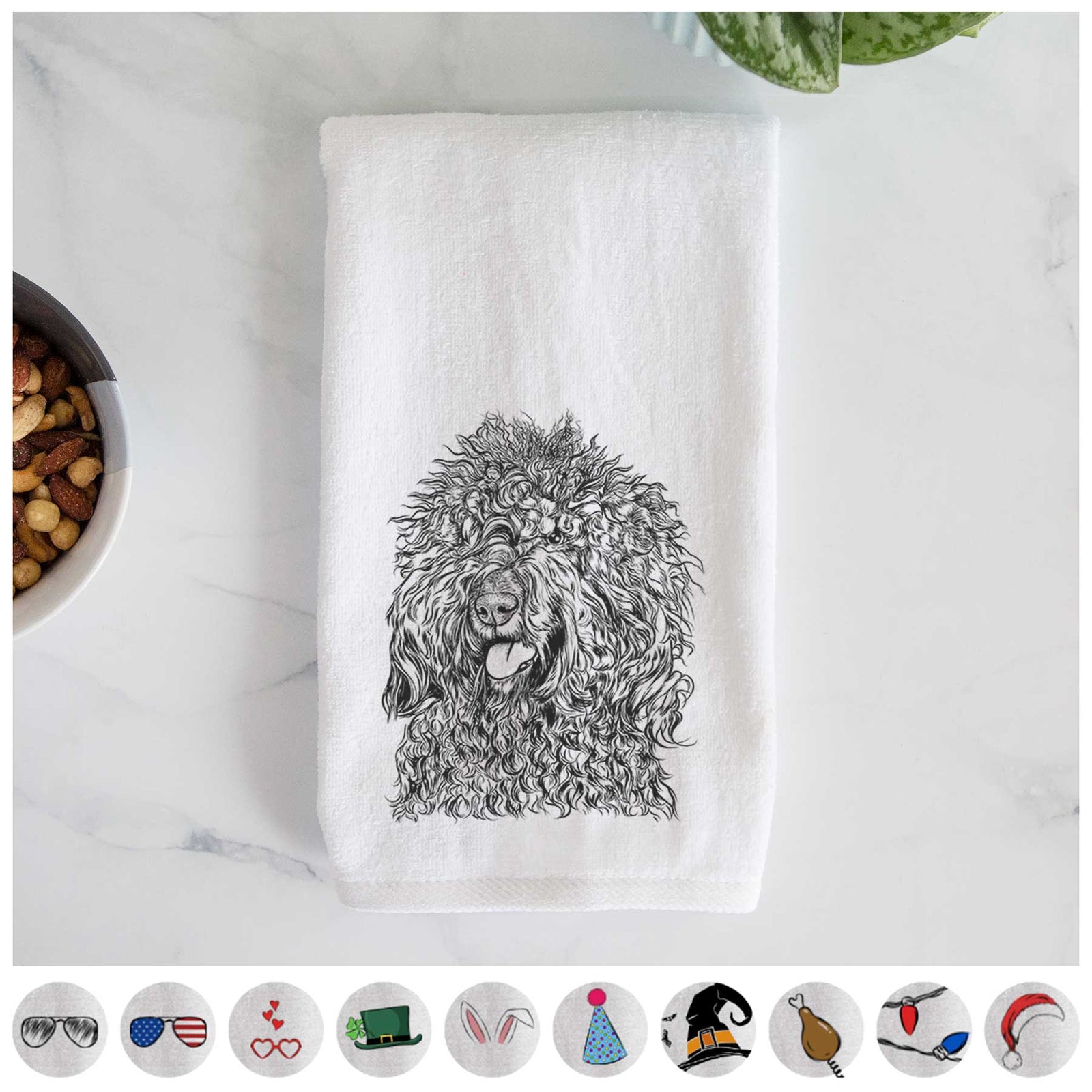 Babs the Barbet Decorative Hand Towel